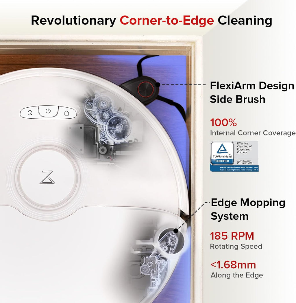 roborock S8 Max Ultra Robot Vacuum and Mop, All-in-One Dock, PreciSense LiDAR Navigation, Smart Dirt Detection, Self-Emptying, 8000Pa Suction for Various Floors, 20mm Auto Lifting for Carpet, White