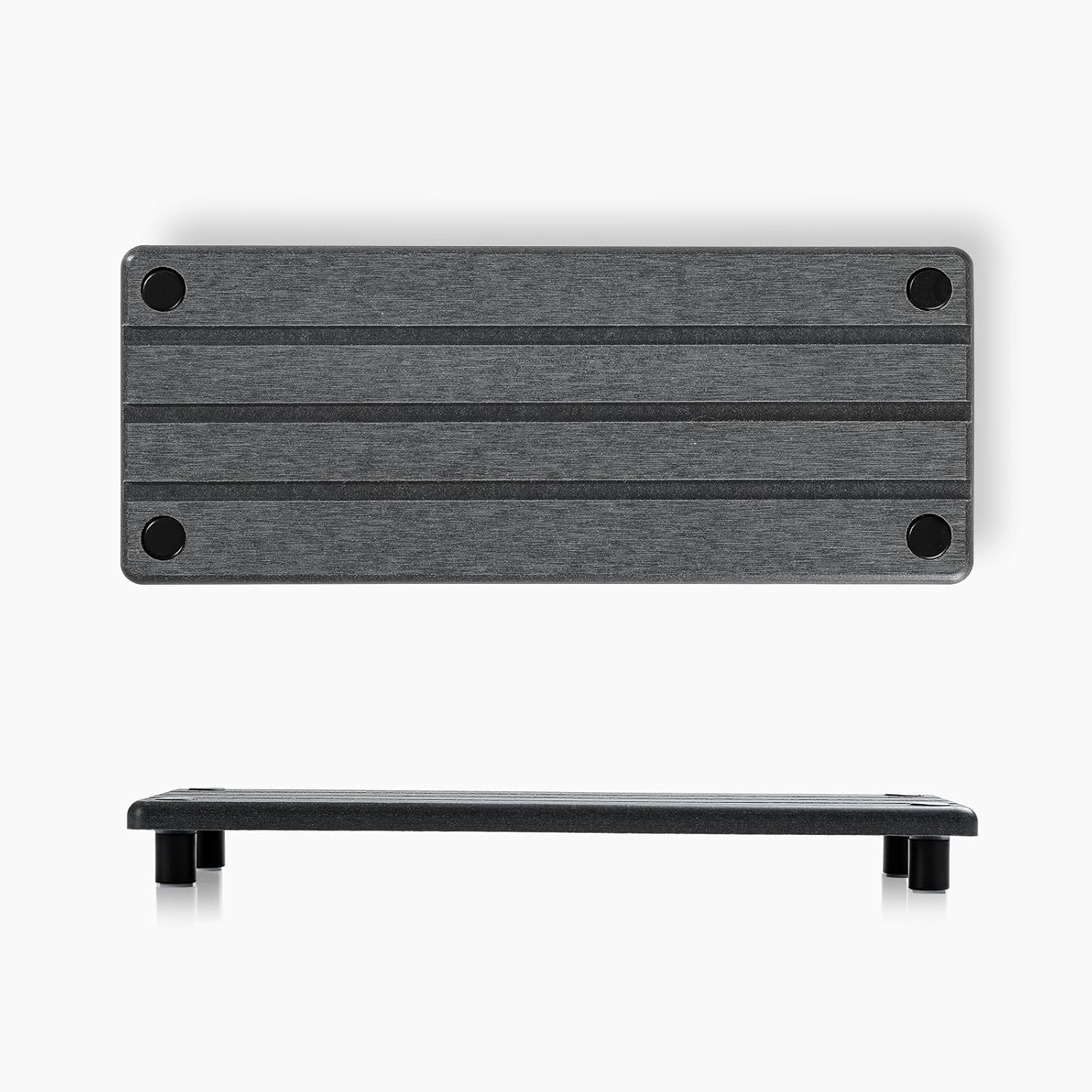 2 Pack Fast Drying Water Absorbing Diatomite Stone Mat Tray for Kitchen & Bathroom Counter - Instant Dry Sink Caddy Organizer - Vanity Holder for Soap and Sponge – Charcoal 10" x 4"