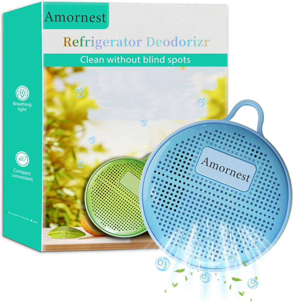 Refrigerator Deodorizer Odor Eliminator, Last for 10 Yeas Fridge Deodorizer Compact Fridge Freshener Deodorizer More Effective Than Baking Soda Bamboo Air Purifying Bags,Sky Blue