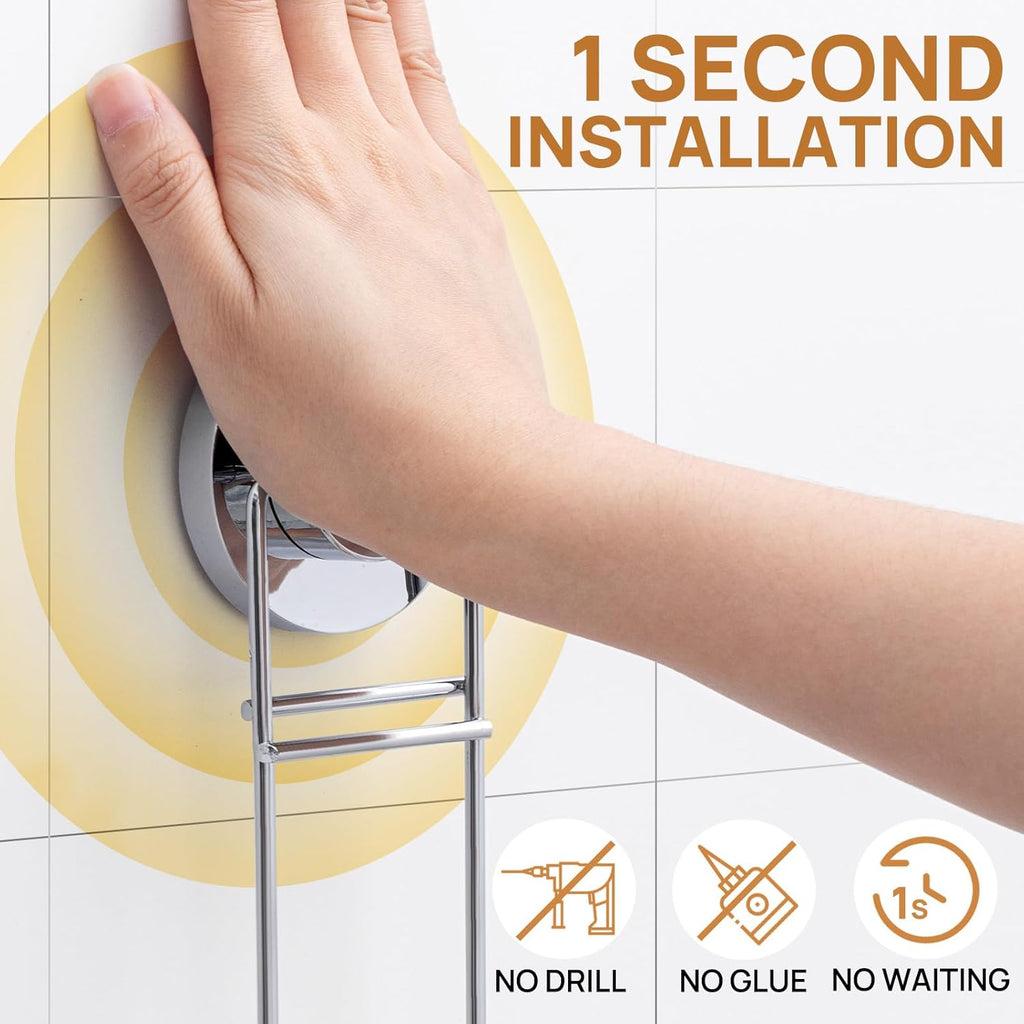 LEVERLOC 2 Tier Soap Holder, Soap Bar Dish for Shower Wall Mounted, Stainless Steel Suction Cup Sponge Holder for Bathroom Bathtub Kitchen Sink, Waterproof, Removable, Keep Dry, Silver