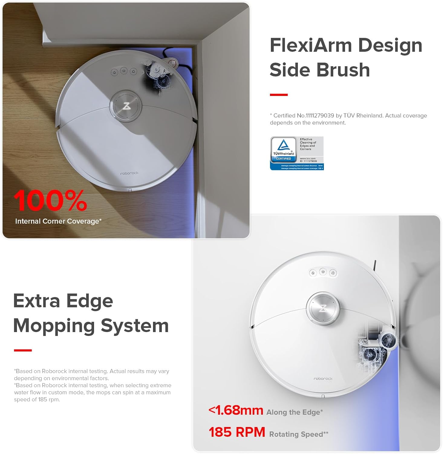 roborock S8 MaxV Ultra with Refill & Drainage System Robot Vacuum and Mop, FlexiArm Design, Auto Mop Washing&Drying, 10000Pa Suction, Obstacle Avoidance, 20mm Auto Mop Lifting, Smart Dirt Detection