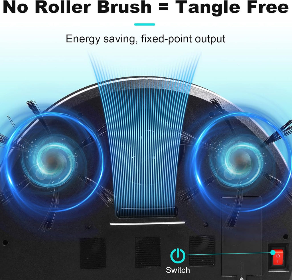 Robot Vacuum with Automatic dust Collection Base,Strong Suction,Robot Vacuum Cleaner and Mop Combo, 3-in-1 Vacuum,Robot Vacuum Cleaner,Intelligent Navigation Obstacle Avoidance,Ultra Thin Design,White