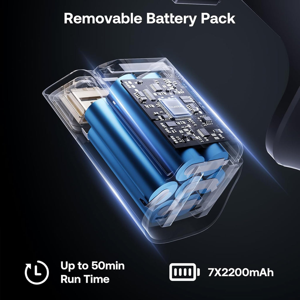 Trucozie Cordless Vacuum Cleaner with Self-Standing, 50 mins Runtime Lightweight Stick Vacuum with Powerful Suction, Anti-Tangle Wireless Vacuum Versatile for Hard Floor/Carpet/Pet Hair, Black