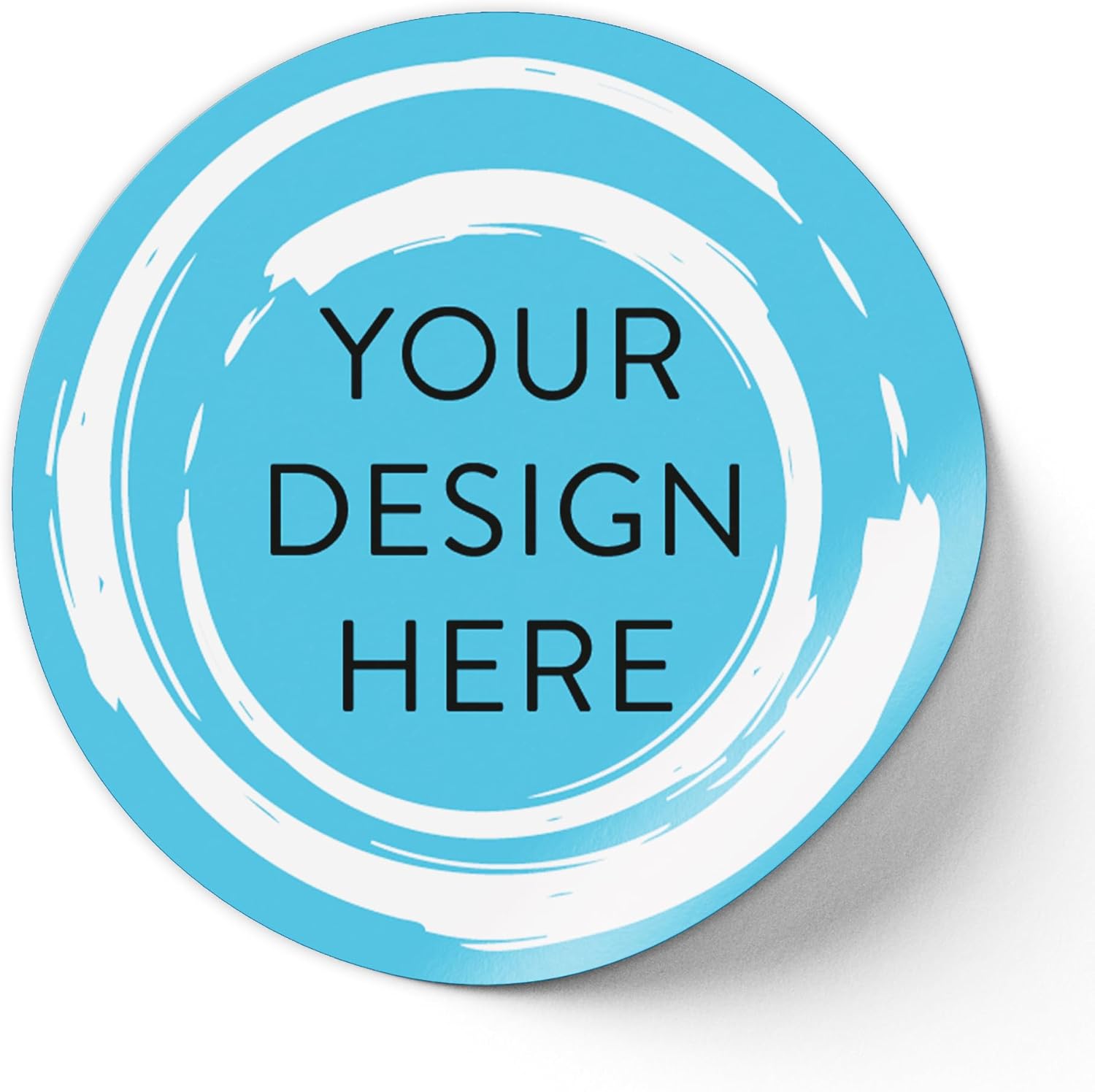 100 Custom Vinyl Stickers - Upload Your own Image, Text, Design, Logo - Personalized Logo Labels for Handmade, Packaging, Bottle, Jars, Candle, Brand Stickers (Blue Swirls, 1x1)