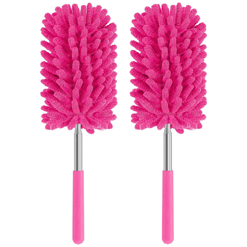 Mini Duster for Cleaning, 360° Bendable Hand Dusters with Extension Pole, Washable Small Duster for Car Interior, Office, Furniture
