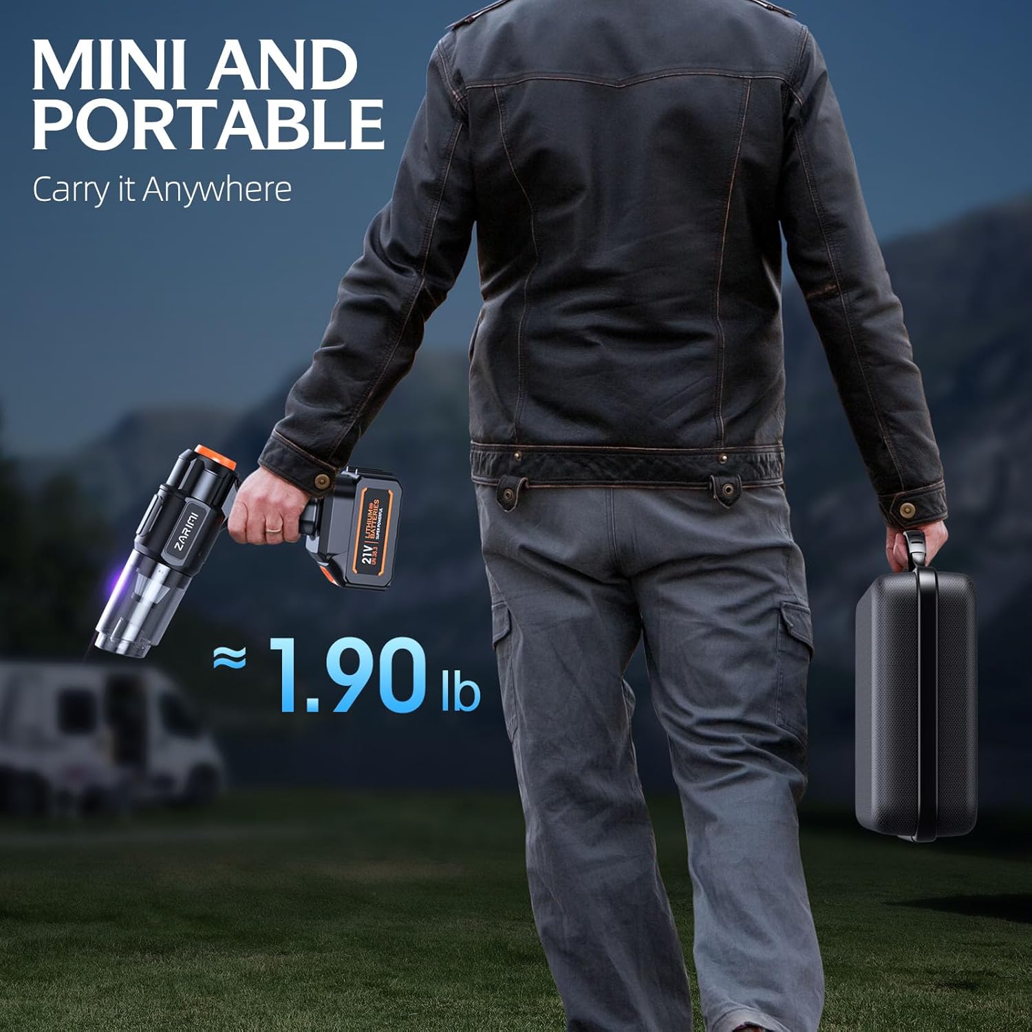 Car Vacuum Portable Cordless, 40,000Pa High Power Dust Buster, 6-in-1 Handheld Vacuum Cleaners for Home, Car, Pet Hair, Keyboard, Black