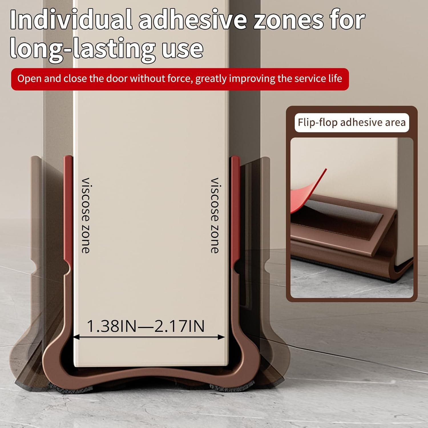 New Upgrade 36.6 inch Under Door Draft Stopper Free Cutting Length， for Bottom of Door，Under Door Noise Stopper（Brown ）