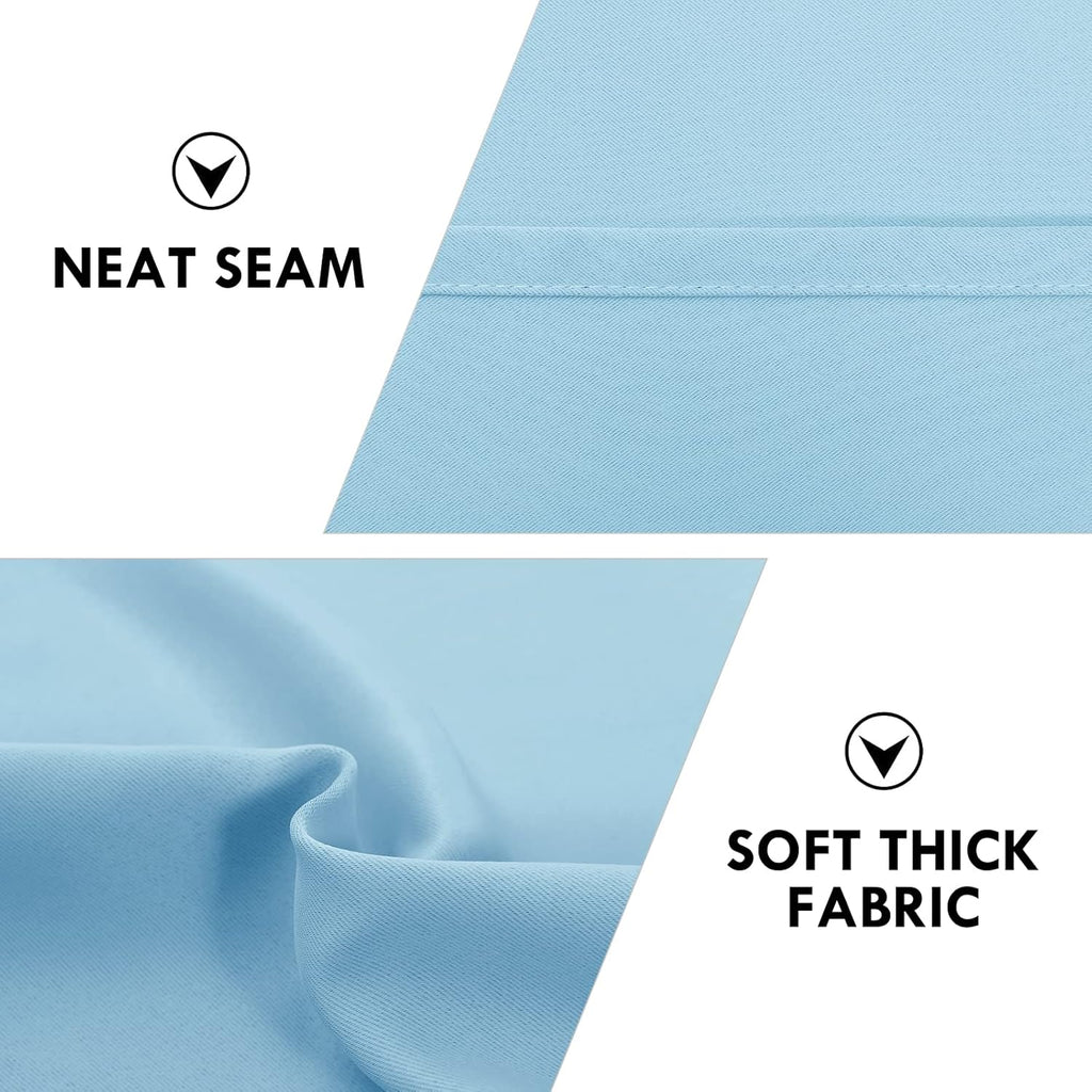 DWCN Blackout Curtains Room Darkening Thermal Insulated Bedroom Curtains Window Curtain Panels, 52 x 84 inches Long, Set of 2 Light Blue Rod Pocket Drapes