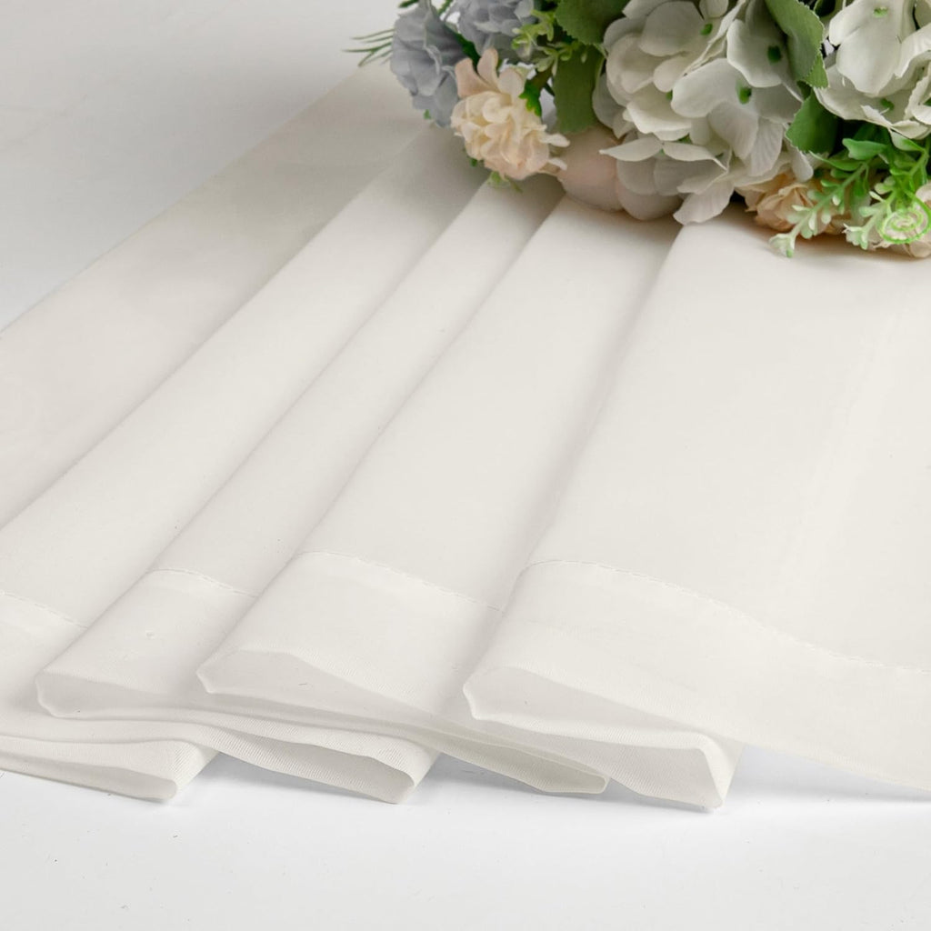 Chyhomenyc Ivory Sheer Curtains 30 inch Length 2 Panels, Light Filtering Voile Rod Pocket Short Window Curtians for Bathroom Living Room Farmhouse Small Windows, 42Wx30L inches