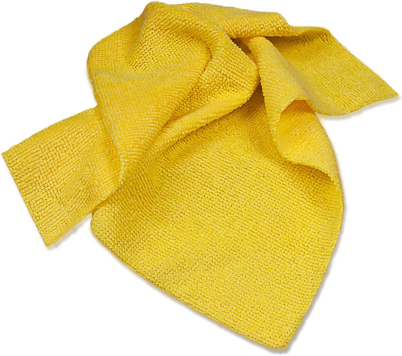 Eurow 200GSM Microfiber Cleaning and Drying Cloths with Dispenser Box, Reusable, Streak-Free, Scratch-Free, Ultra Absorbent, Edgeless for All Surface Types, 12x12in, 50-Pack, Yellow