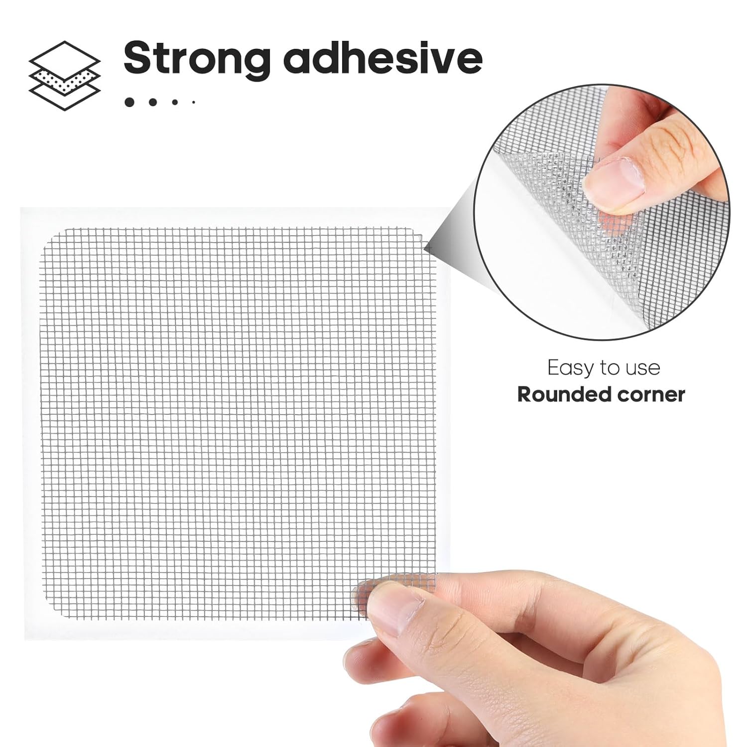 14 Sheets Window Screen Patches Repair Kit, Grey/Black 3 Sizes Window Screen Repair Kit for Mesh Screen Door, Strong Adhesive Fiberglass Quick Screen Repair Tape