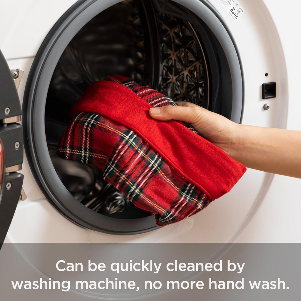 Sunolga 38" Door Draft Stopper Blocks Hot and Cold Air with Removable Washable Cover for Gaps Up to 3", Wind and Noise Seal and Door Sweep for Bottom of Door, Christmas Home Essentials, Buffalo Plaid