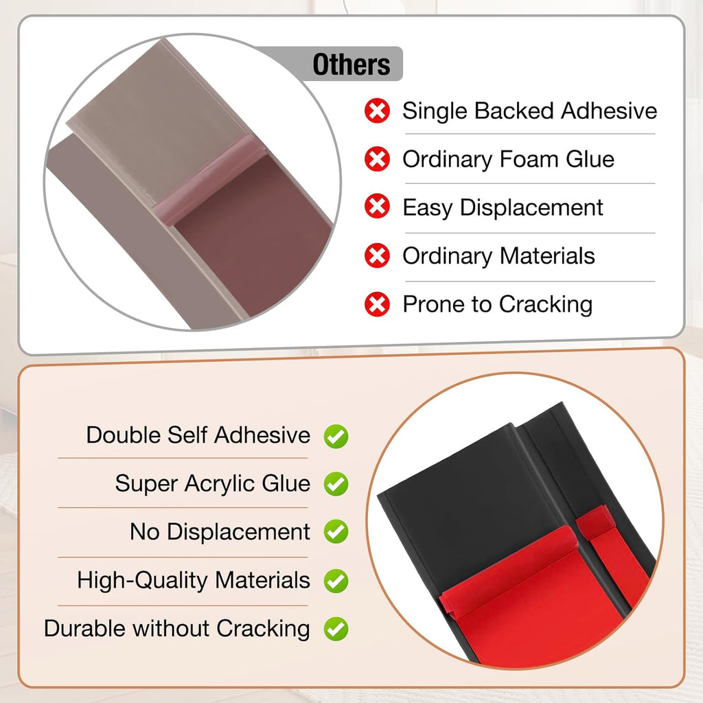 Floor Transition Strip Self Adhesive Vinyl Door Threshold for Doorways Carpet Edging Trim Overlap Edge Reducer for Laminate Floor, Carpet, Tile (Black, 1/5" to 2/5", 10Ft)