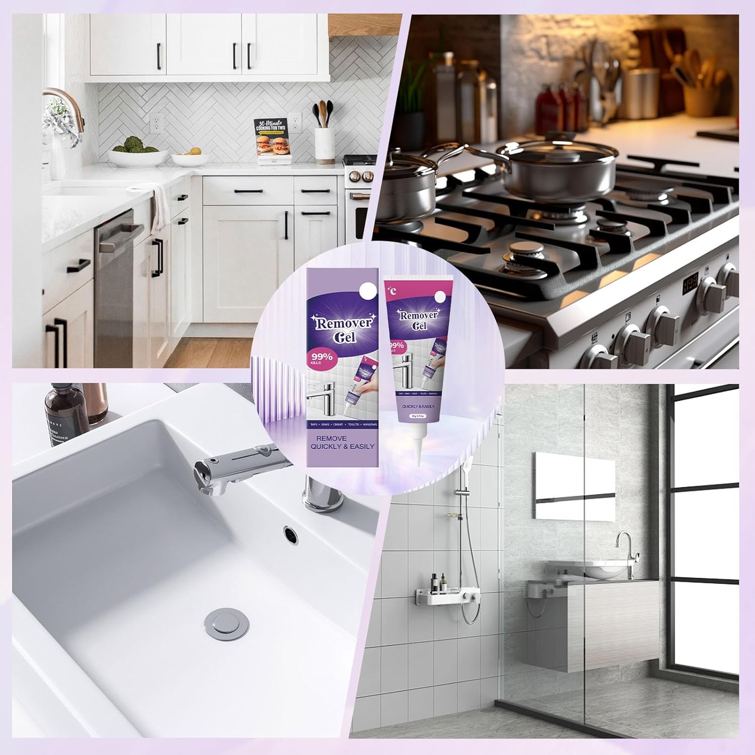 Cleaning Remover Gel,Powerful Household Cleaning Gel,Suitable for Bathroom and Kitchen Tile Gaps,Highly Effective In Penetration,Safe Formula That Does Not Damage The Surface (2PCS)