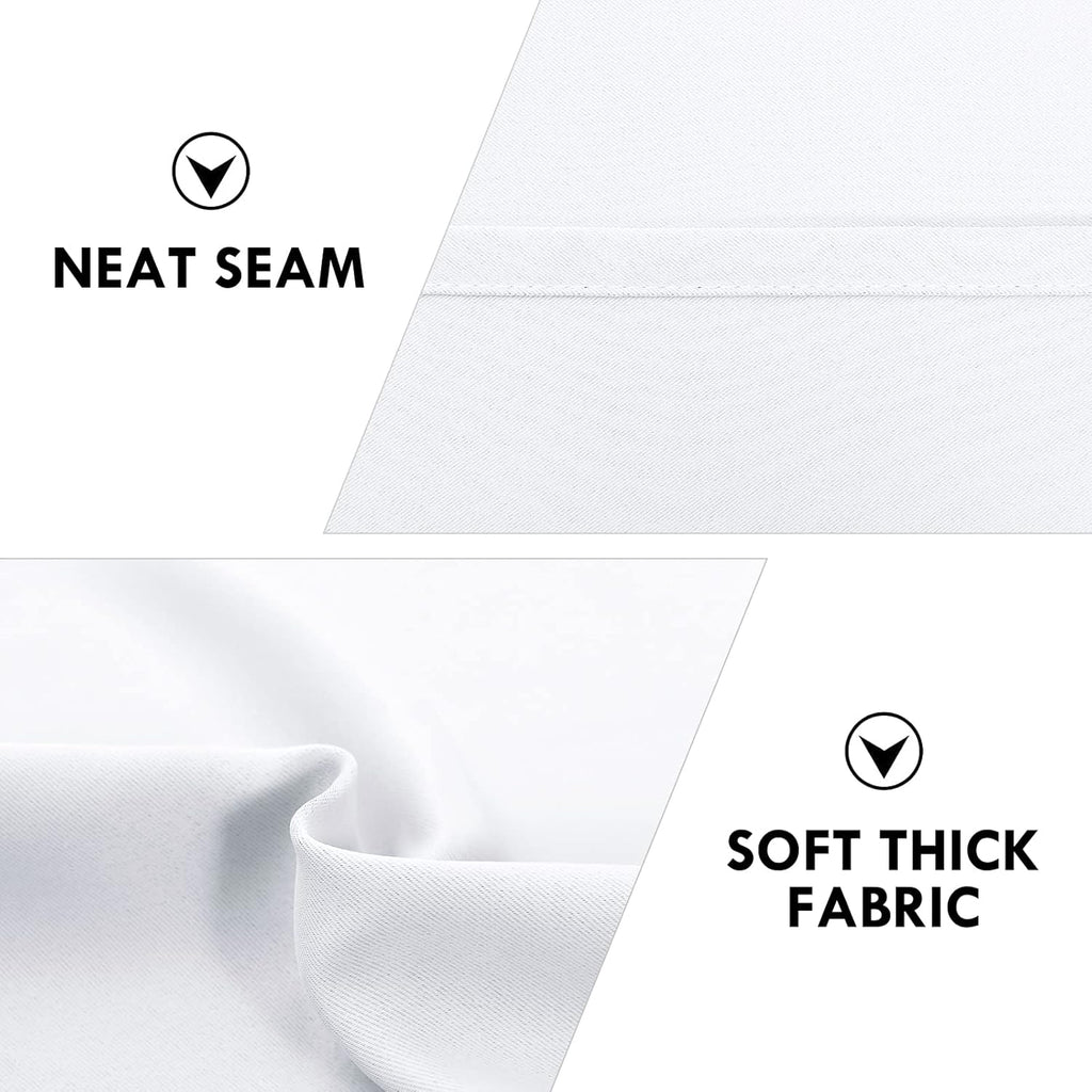 DWCN Blackout Curtains Room Darkening Thermal Insulated Bedroom Curtains Window Curtain Panels, 52 x 84 inches Long, Set of 2 White Rod Pocket Drapes