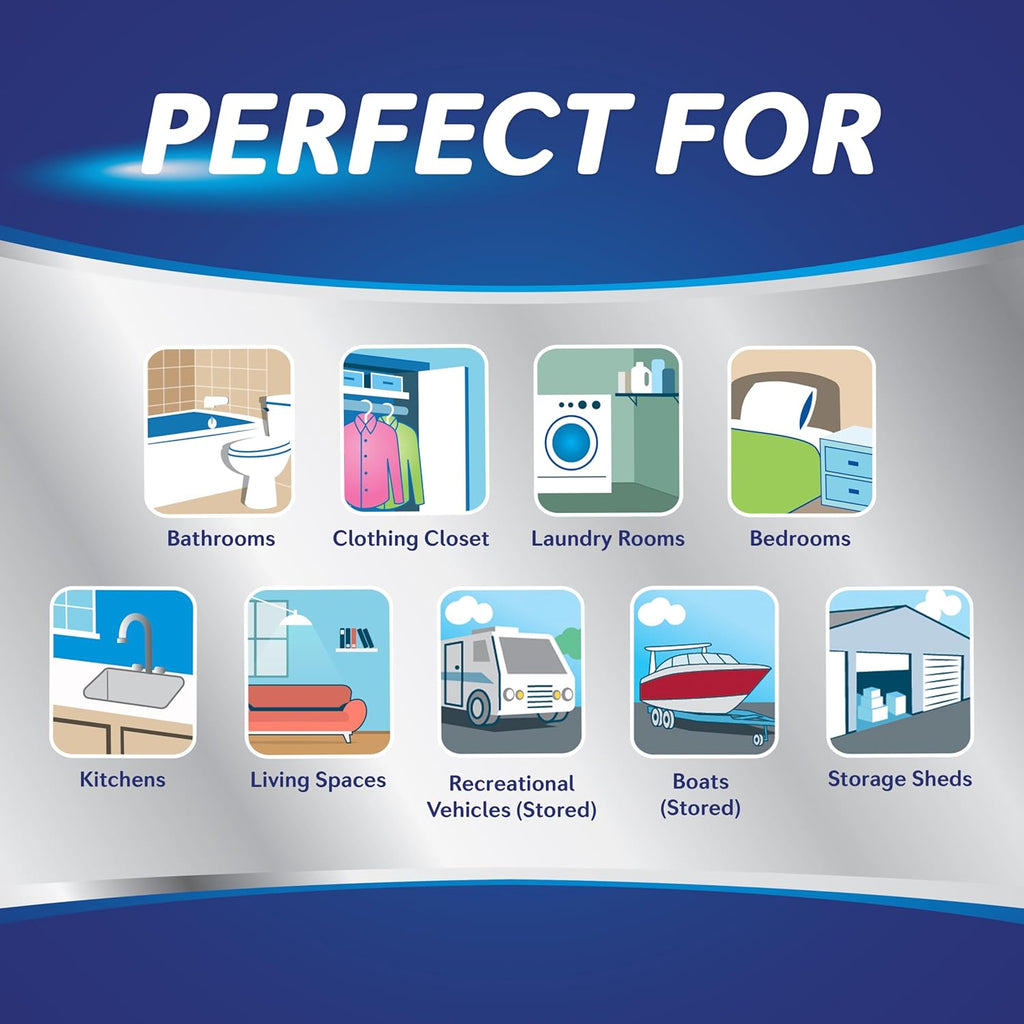 DampRid Moisture Absorber Drop-in Tablet Refill Pack, Fragrance Free, 15.8 oz., 4 Pack, Attract and Trap Excess Moisture and Eliminate Musty Odors for Cleaner, Fresher Air