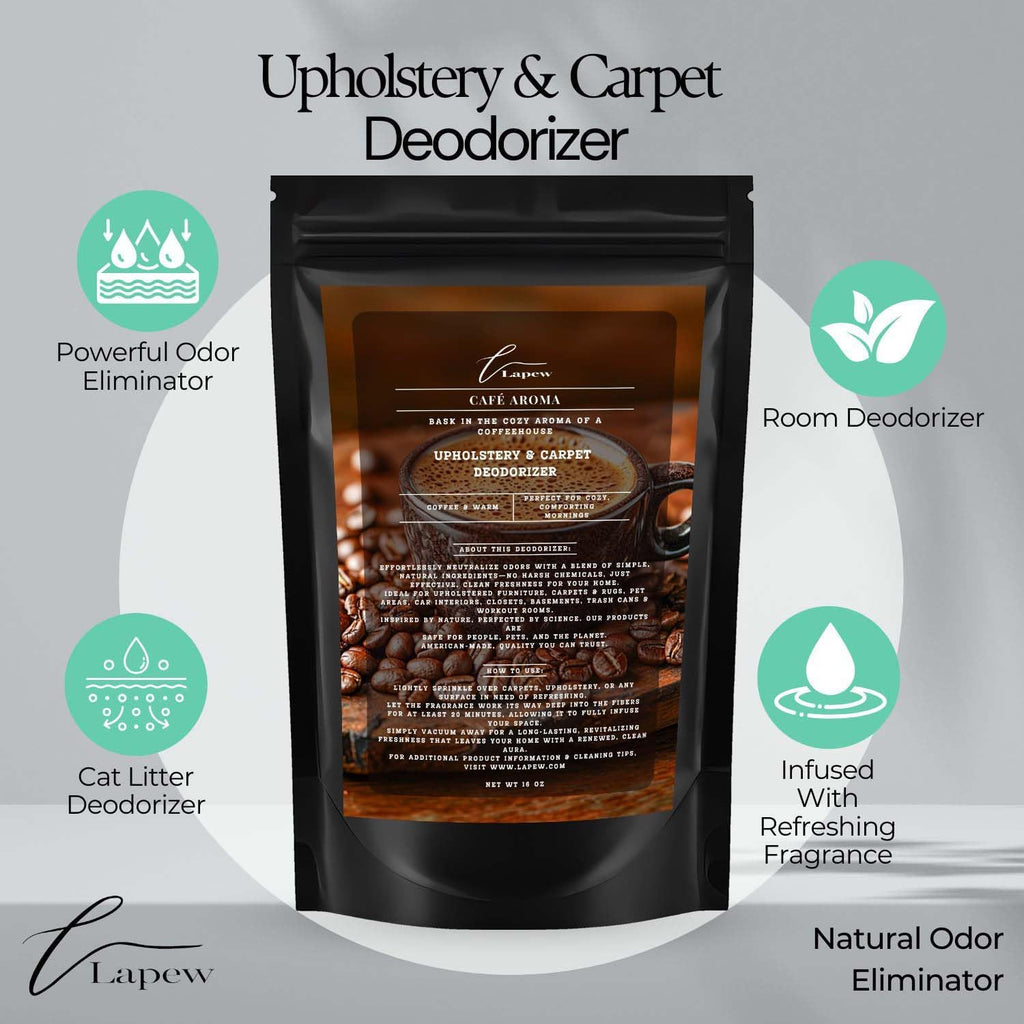 Café Aroma Carpet Freshener Powder: Powerful Odor Eliminator for Home, Upholstery Deodorizer, Carpet Deodorizer, Pet Urine, Cat Litter Box - Café Aroma Fragrance.
