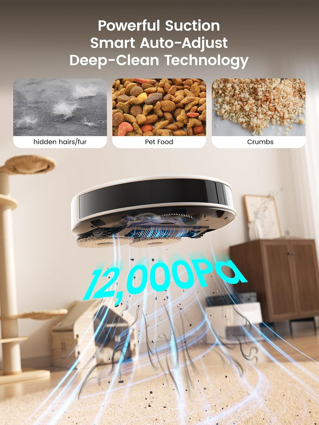 Lefant LiDAR Robot Vacuum and Mop, All-in-One Dock,56-Day Self-Emptying, 190° PSD Obstacle Avoidance, Customized Cleaning, 12000Pa Strong Suction, 220 Min Runtime, WiFi/Alexa/APP/iWatch, M3