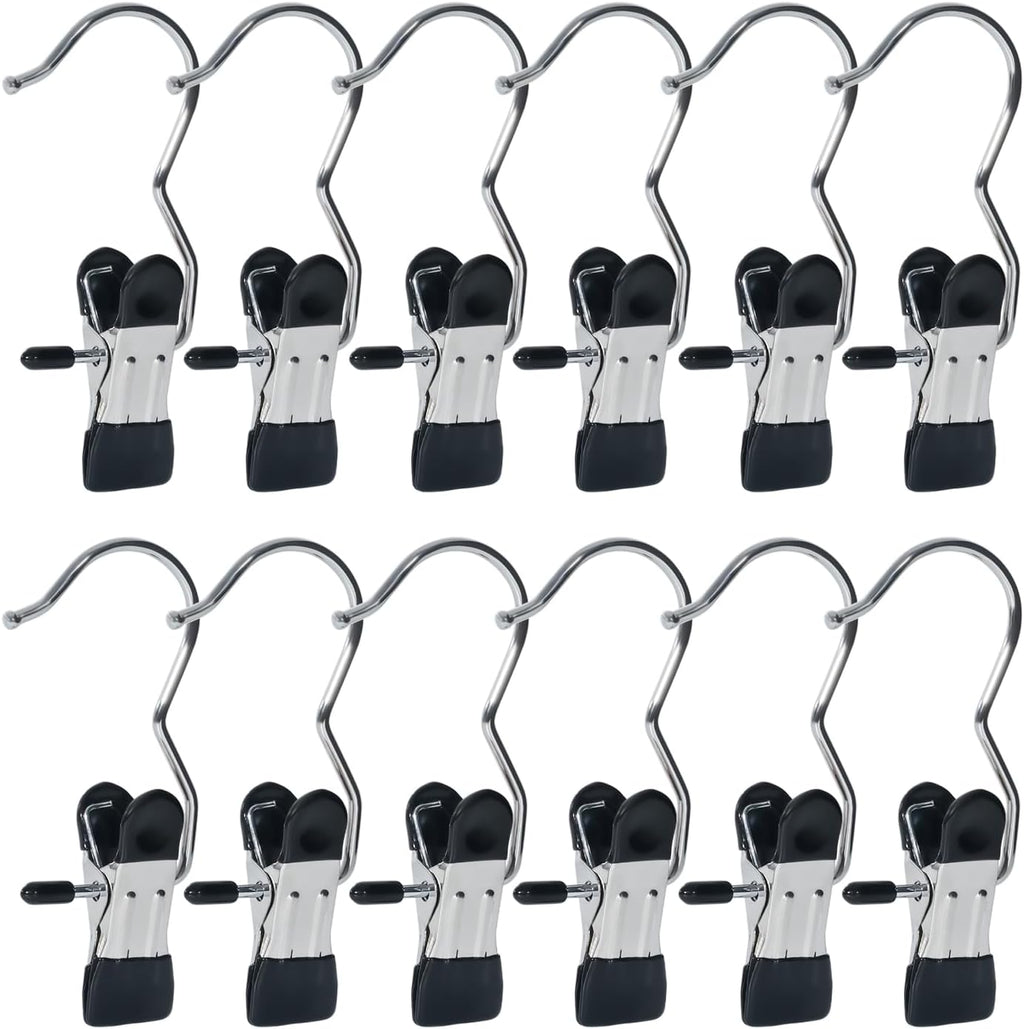 15/30/50Pcs Upgrade Double Head Clamp Dipped Clothespin for Laundry Hooks with Clips, Boot Holder, Hanging Clips, Portable Multifunctional Hangers Single Clip Space Saving for Jeans, Hats (50, Black)