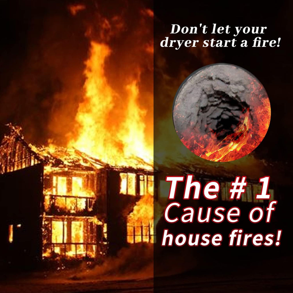 HOKLNUSE Dryer Vent Cleaner Kit Chimney Sweep Cleaning Tools Pellet Stove Cleaner Kit Air Dryer Duct Fireplace Brushes for Easy Lint Cleaning with 4" and 6" Brush Heads (Heavy Duty, 20Feet)