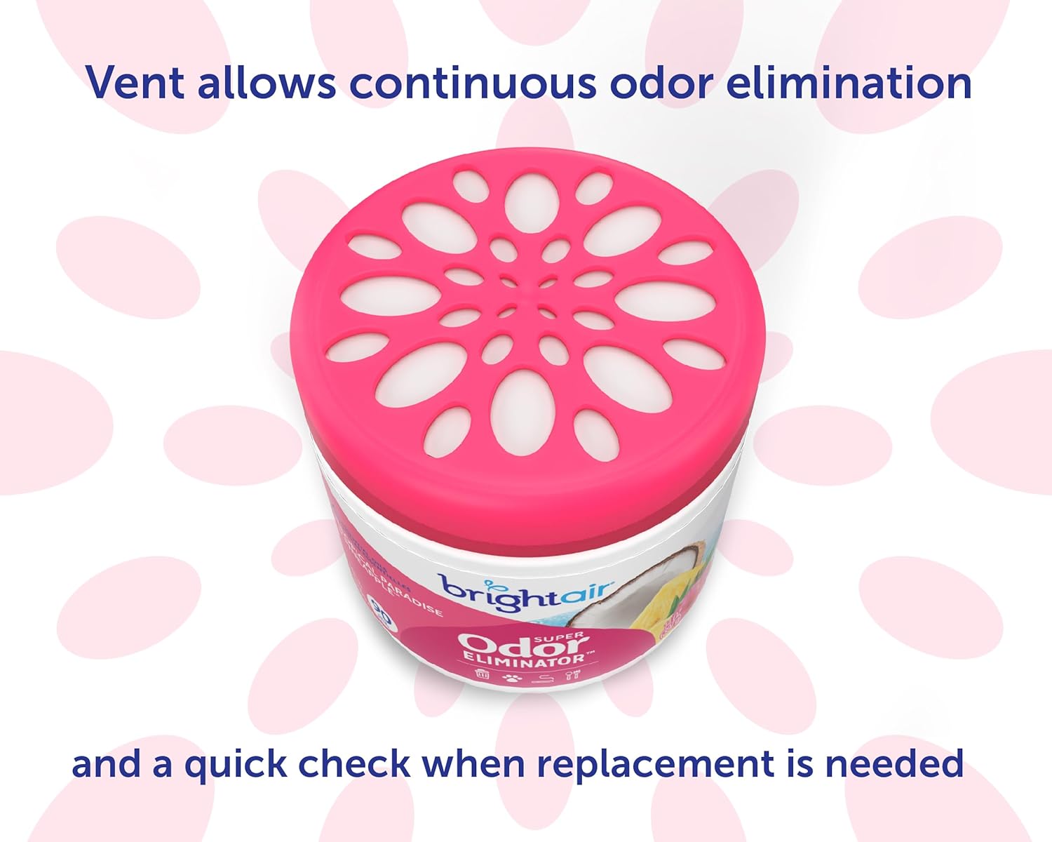 Bright Air 14 oz. Super Odor Eliminator, For Medium-Size Spaces, Tropical Paradise & Pineapple Scent, Case of 6, Air Freshener, Natural Essential Oils, Lasts Up to 90 Days Each