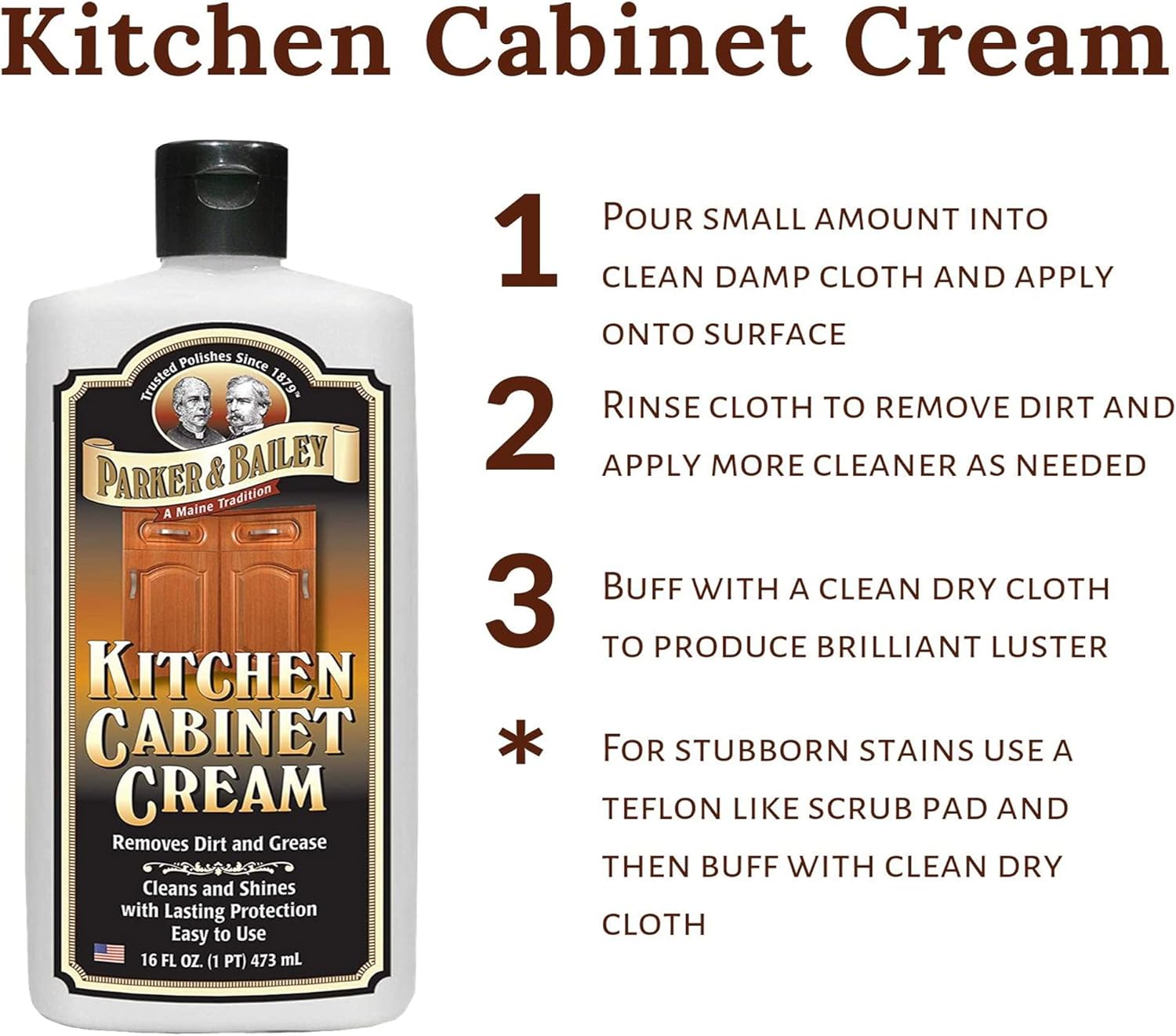 Parker and Bailey Kitchen Cabinet Cream-Wood Cleaner-Grease Remover 16 oz (2)