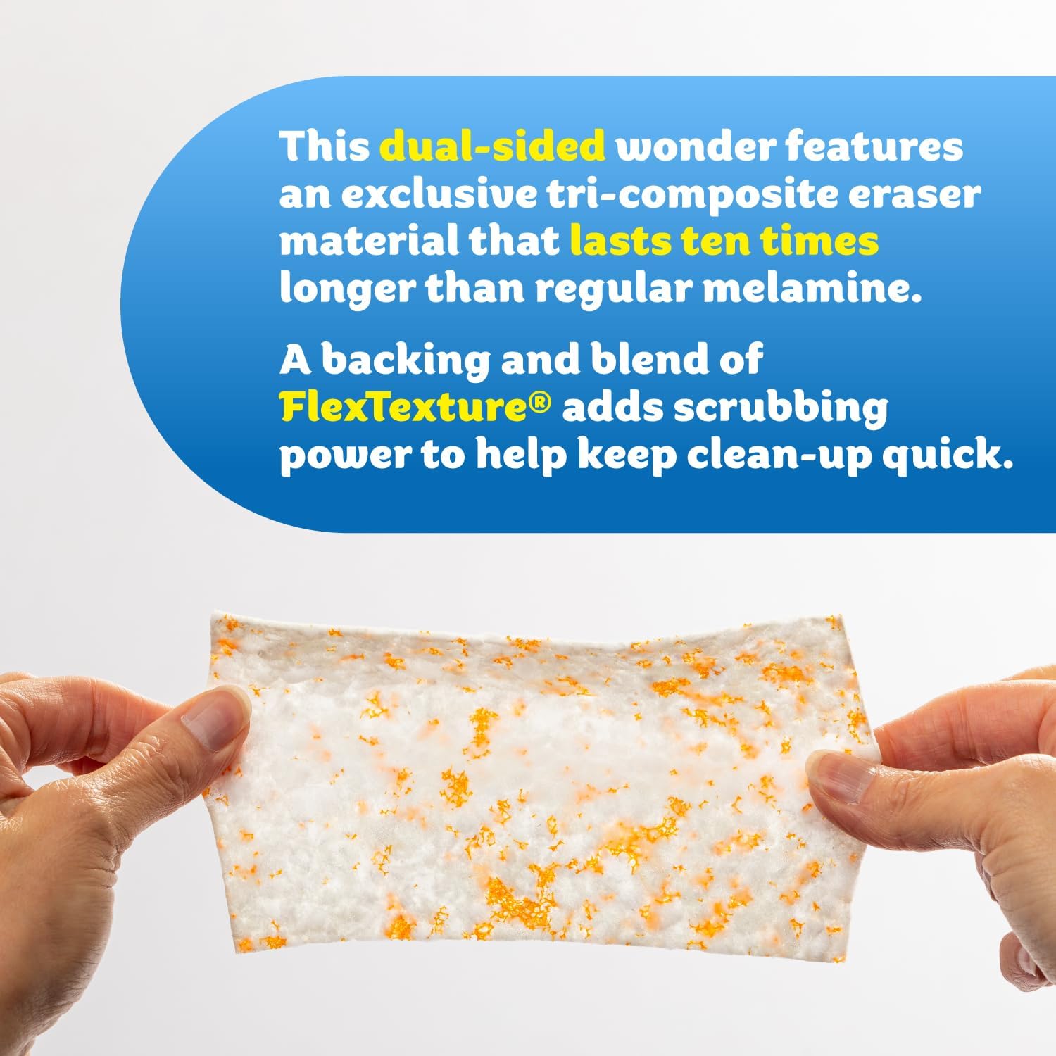 Scrub Daddy Eraser Daddy Sheets - 10x More Durable Than Traditional Erasers with Scrubbing Gems - Removes Dirt, Scuffs & Stains - Water-Activated (6 Pack)