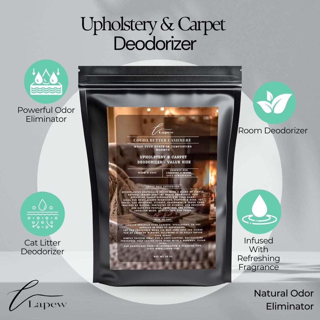 Cocoa Butter Cashmere Carpet Freshener Powder Refill 36 oz | Powerful Odor Eliminator for Home | Upholstery Deodorizer | Carpet Deodorizer | Pet Urine | Cat Litter Box