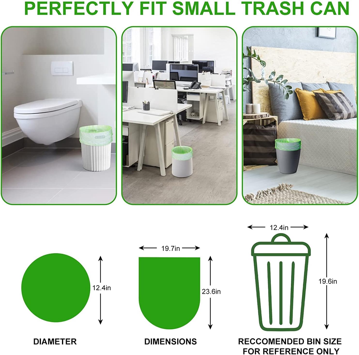 5.2 Gallon Biodegradable Trash Bags (THICKENED) | Eco Friendly, Unscented, 20L Strong Multipurpose Waste Bags for Bathroom Bedroom Office Kitchen, 160 Count | Compostable Garbage Bag by EnvoWise