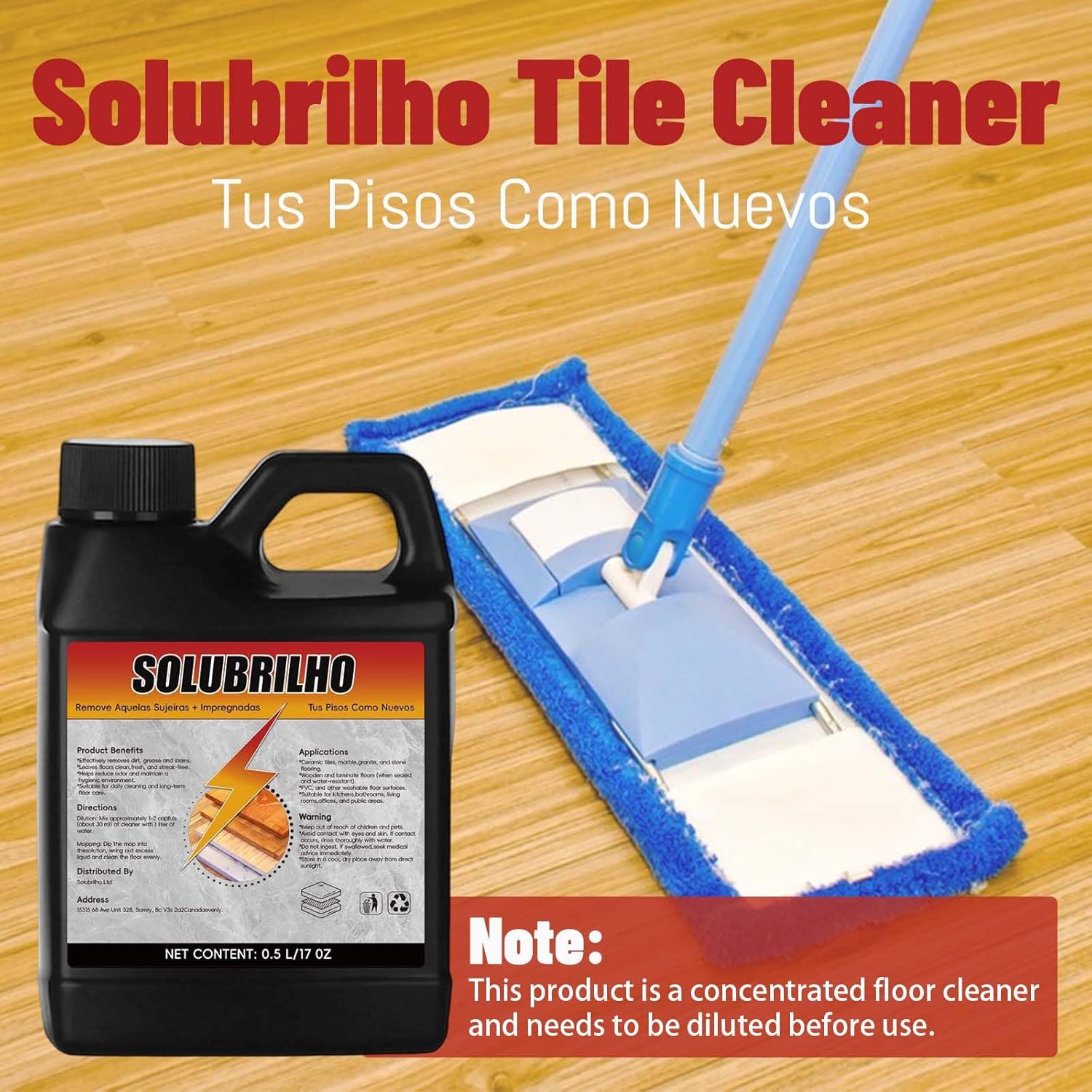 Tile Cleaner, Original Floor Cleaner, Heavy Limpa Pisos, Deep Cleaning Multipurpose Powerful Stain Removing Liquid for Floors, Bathroom Shower, Kitchen (1, 2 PCS)