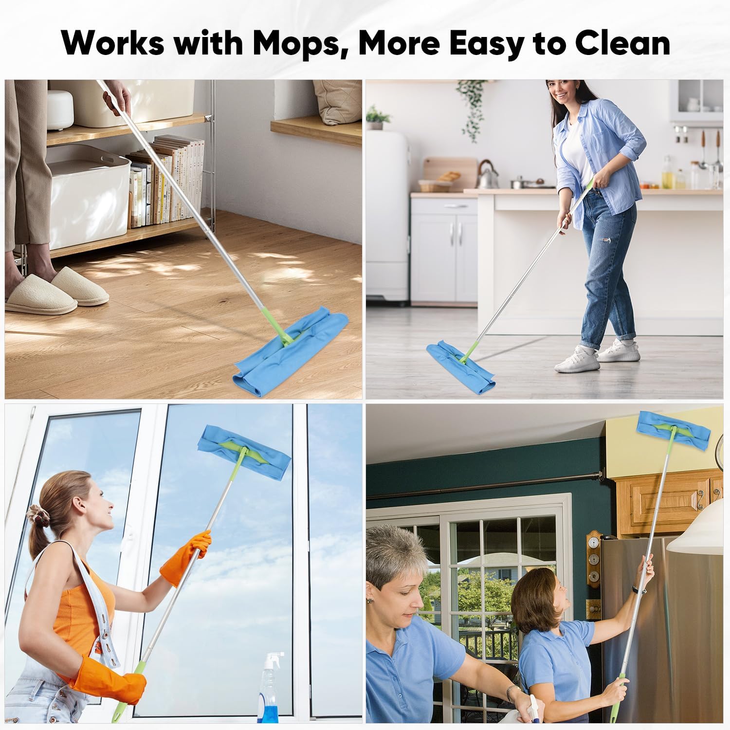 HOMEXCEL Microfiber Glass Cleaning Cloths 6 PK, Lint Free Streak Free, Reusable Microfiber Cleaning Cloth for Cleaning Windows, Glasses, Mirrors, Screens, Stainless Steel, and More, Blue-14”×16”