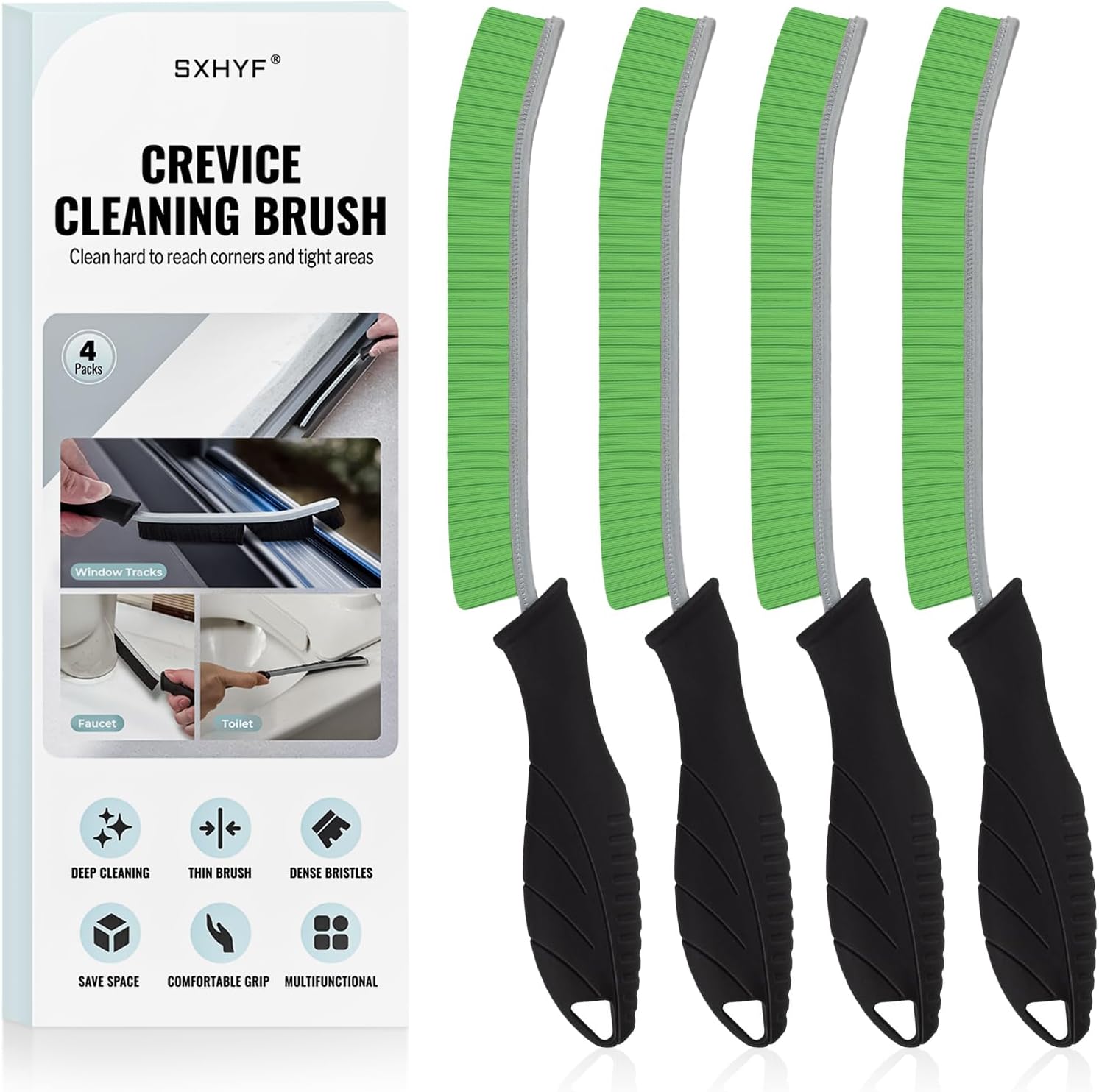 SXhyf Cleaning Brush - Hard Bristle Crevice Cleaning Brush, Multifunctional Gap Scrub Brush, Kitchen Essentials, Bathroom Cleaner Tools for Household Use, Home, Window, Toilet, Stove