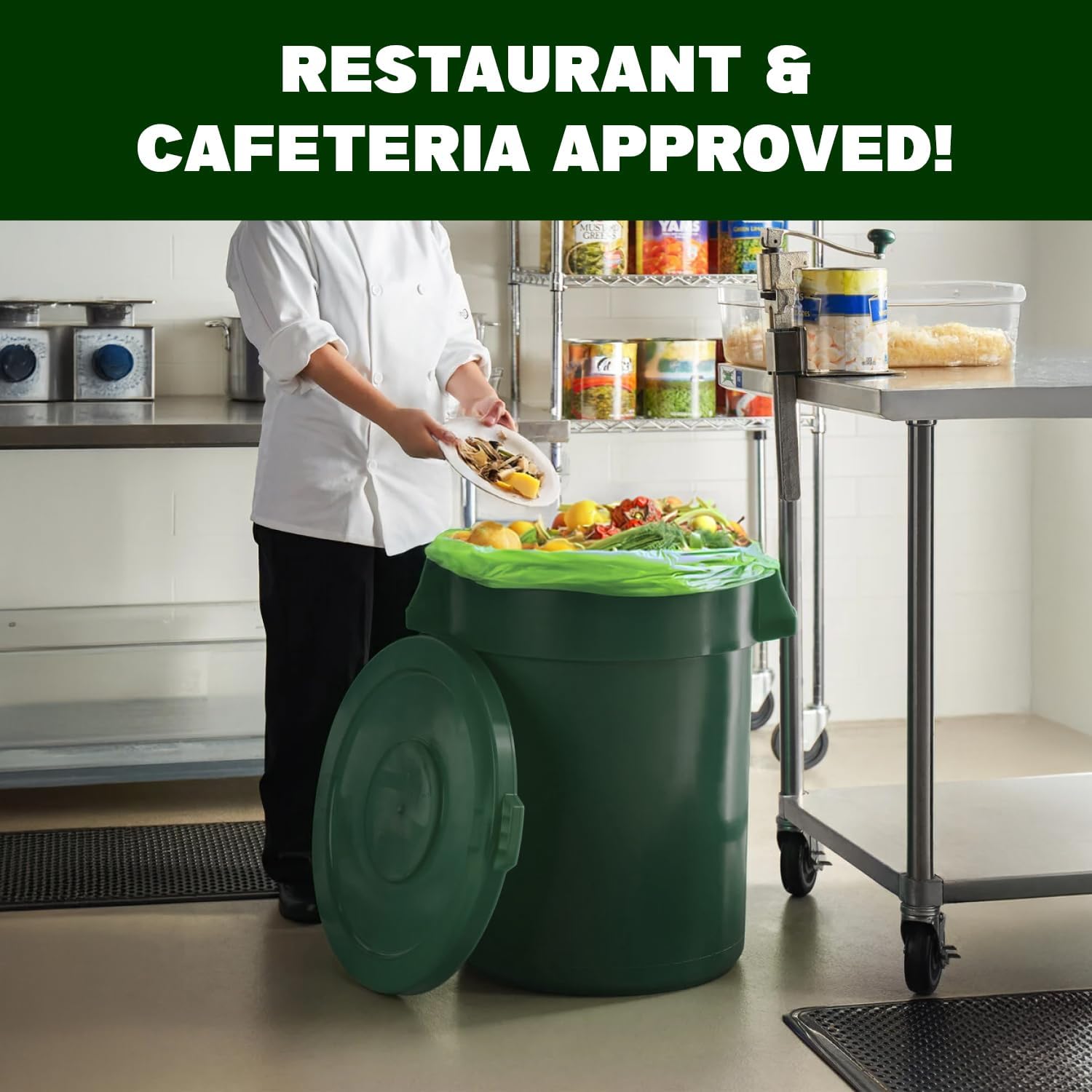 Simply Bio 50-55 Gallon Compostable Trash Bags Liners Flat-Top, Heavy Duty Extra Thick 2 Mil, 208.2 Liter, 12 Bags, Lawn, Yard, and Restaurant Use, ASTM D6400, US BPI, OK Compost Home Certified