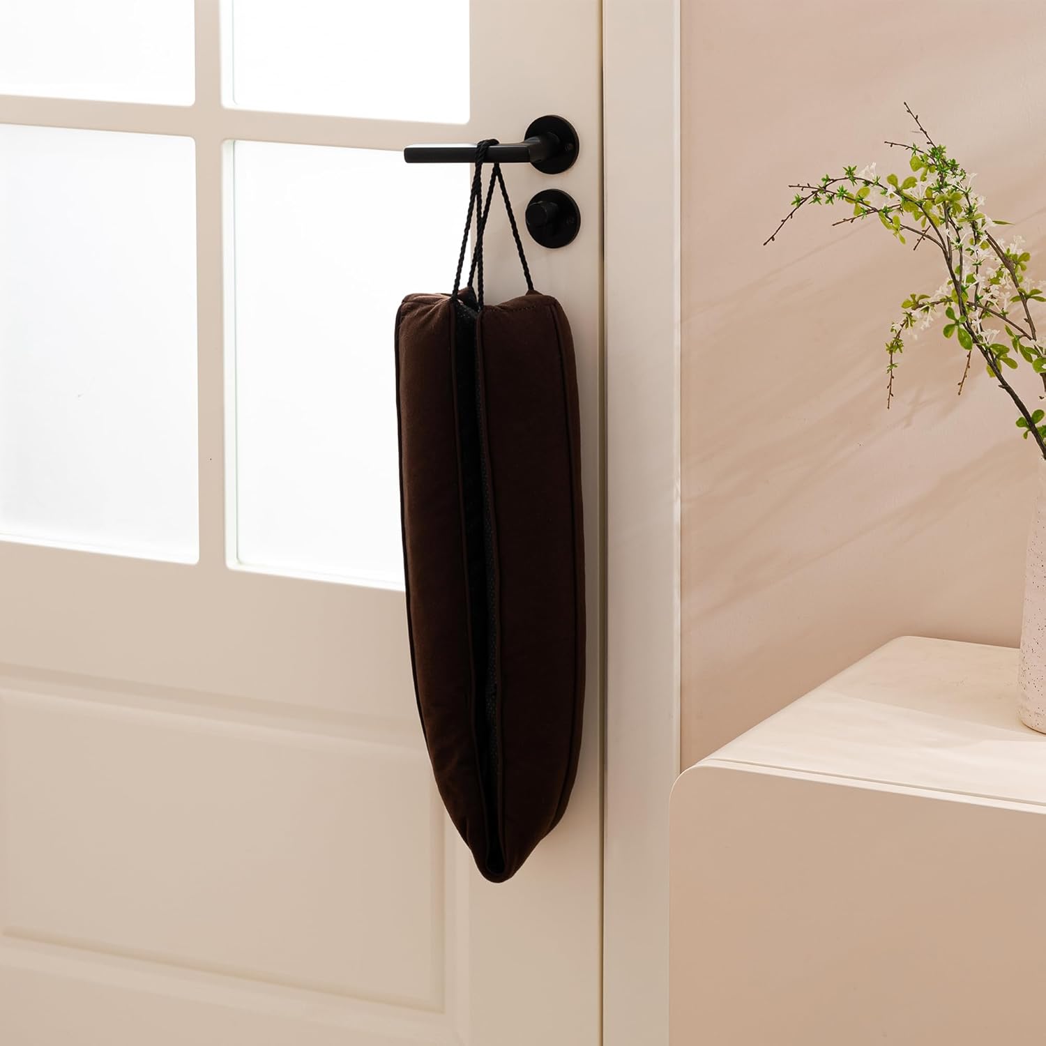 Sunolga 2-Pack 38" Door Draft Stopper Blocks Hot and Cold Air with Removable Washable Cover for Gaps Up to 3", All-Season Seal for Noise, Wind, Door Sweep for Bottom of Door, Home Essentials, Brown