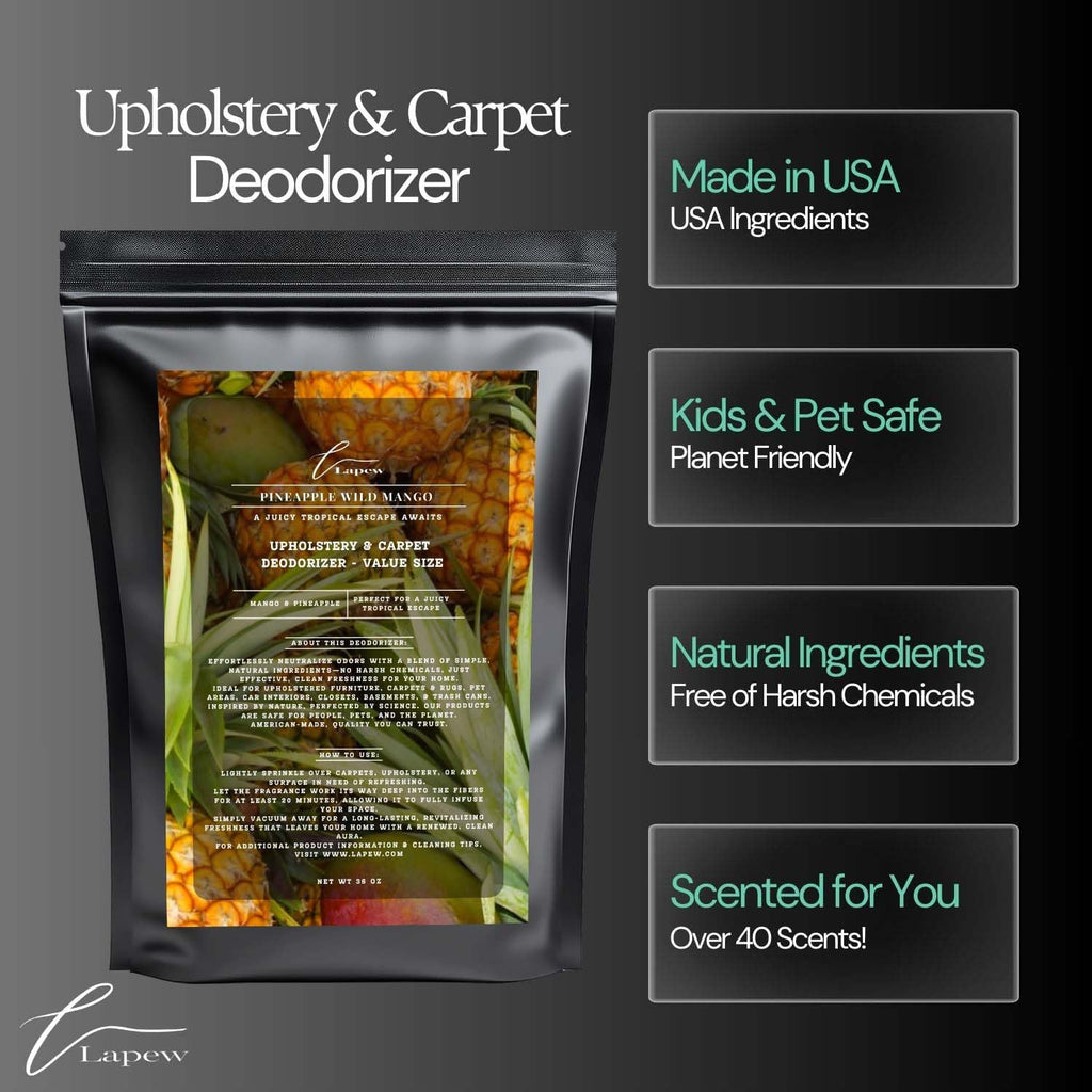 Pineapple Wild Mango Carpet Freshener Powder Refill 36 oz | Powerful Odor Eliminator for Home | Upholstery Deodorizer | Carpet Deodorizer | Pet Urine | Cat Litter Box