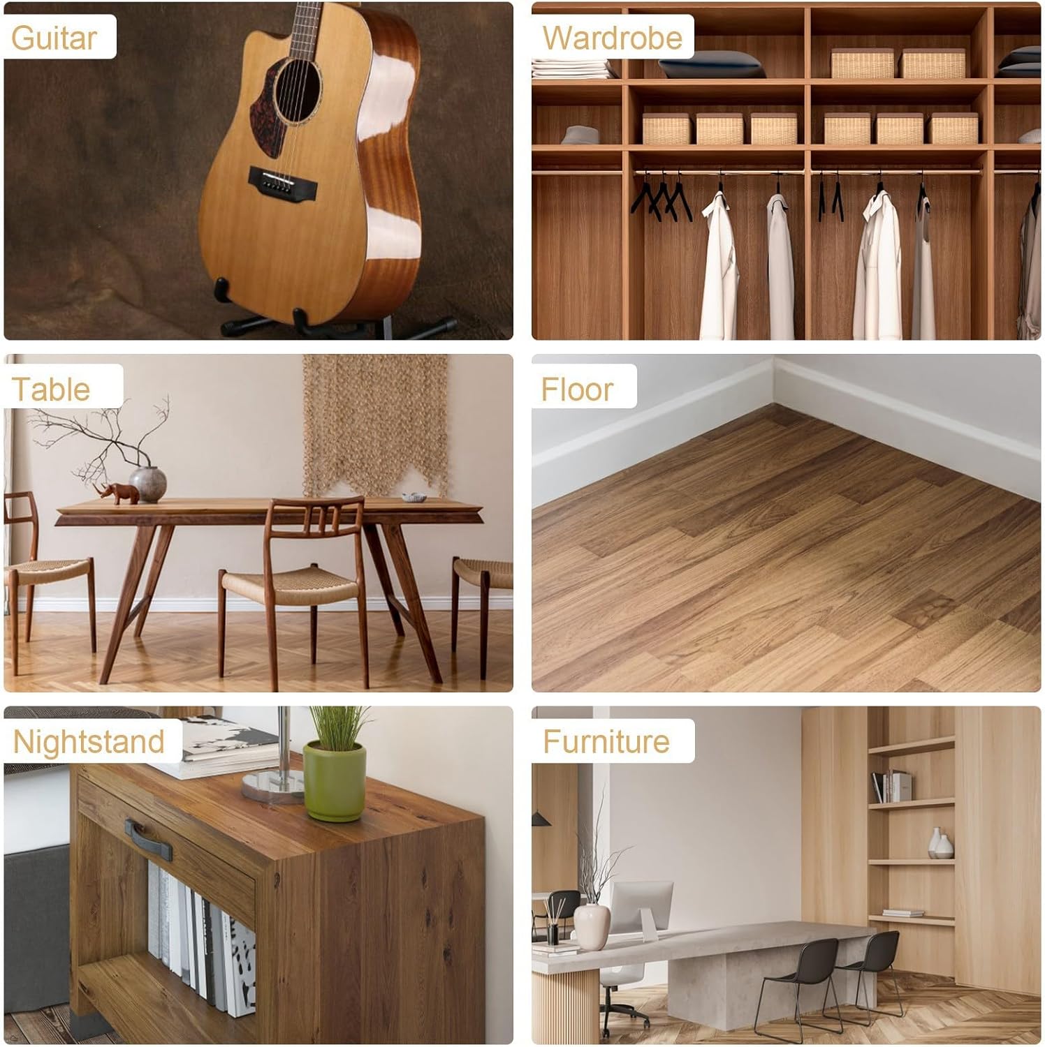 SEISSO Wood Filler, Natural Wood Putty for Trim, Wood Filler Paintable, Stainable, Water-Based Wood Putty Filler Outdoor, Wood Repair Kit - Restore Wooden Table, Cabinet, Floors, Door