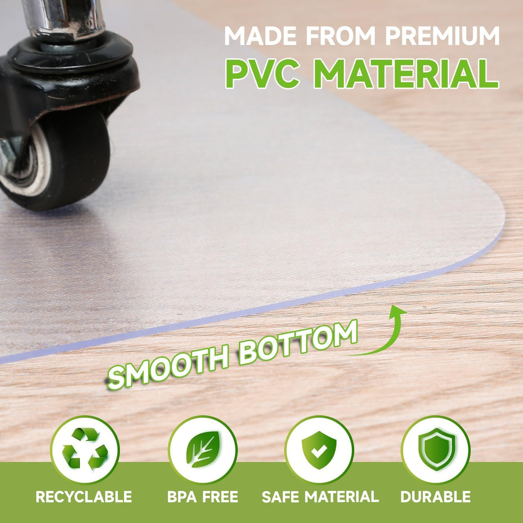 SOONAN Chair Mat for Hardwood Floor, 48" x 36" Clear Office Floor Mat, 0.08" Thickness Heavy Duty Computer&Desk Chair Mat,Floors Protector Chair Mats for Home & Office