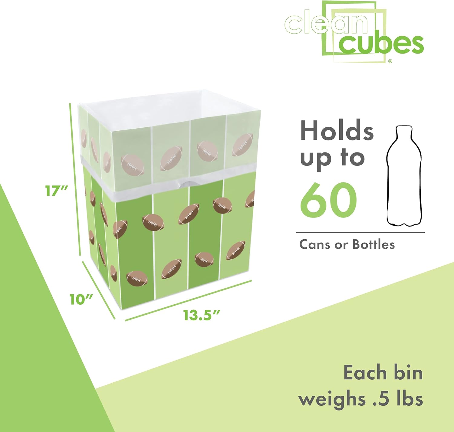 13 Gallon Disposable Pop-Up Trash Cans (3-Pack) with Fitted Bags – Foldable Garbage & Recycling Bins for Parties, Events & Kitchen (Tailgating, 17" H x 13.5" W x 10" D)