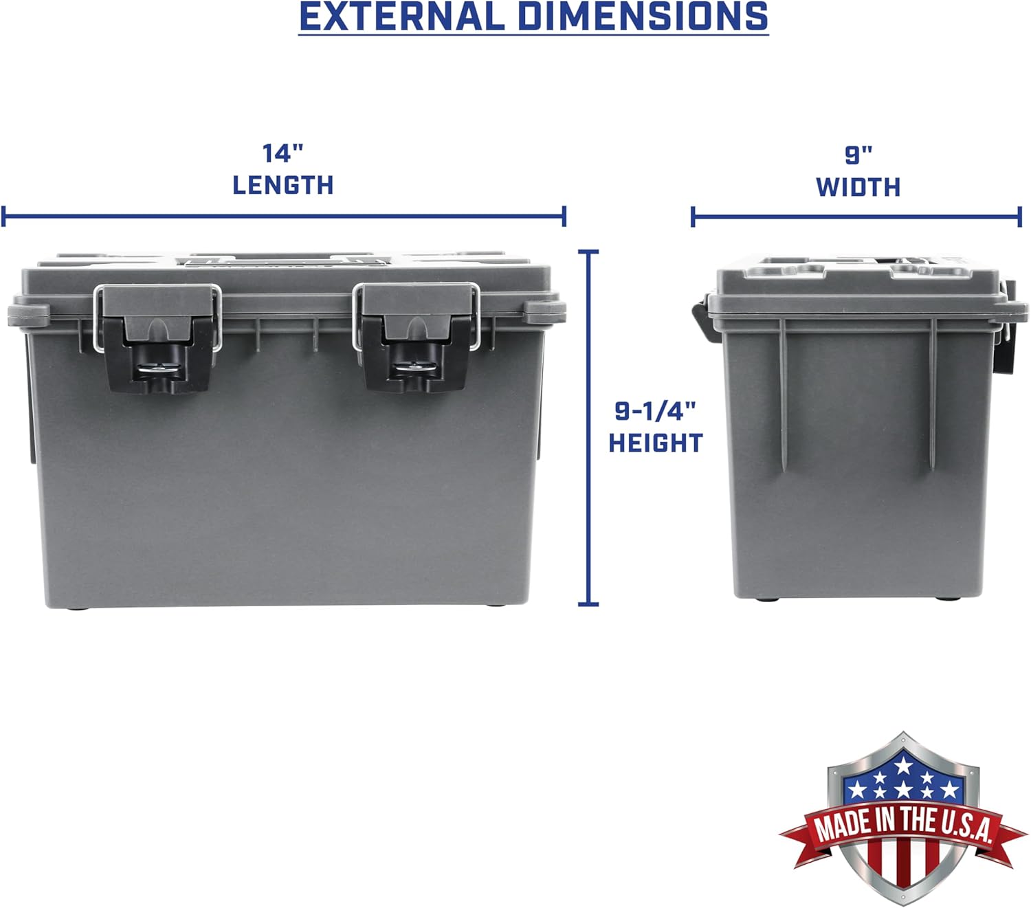 Sheffield 12775 XL Storage Bins With Lids, 2-Pack Stackable Storage Bins, Made in USA, Lockable and Water-Resistant Containers with Lids, Plastic Containers for Home, Classroom, and Dorm