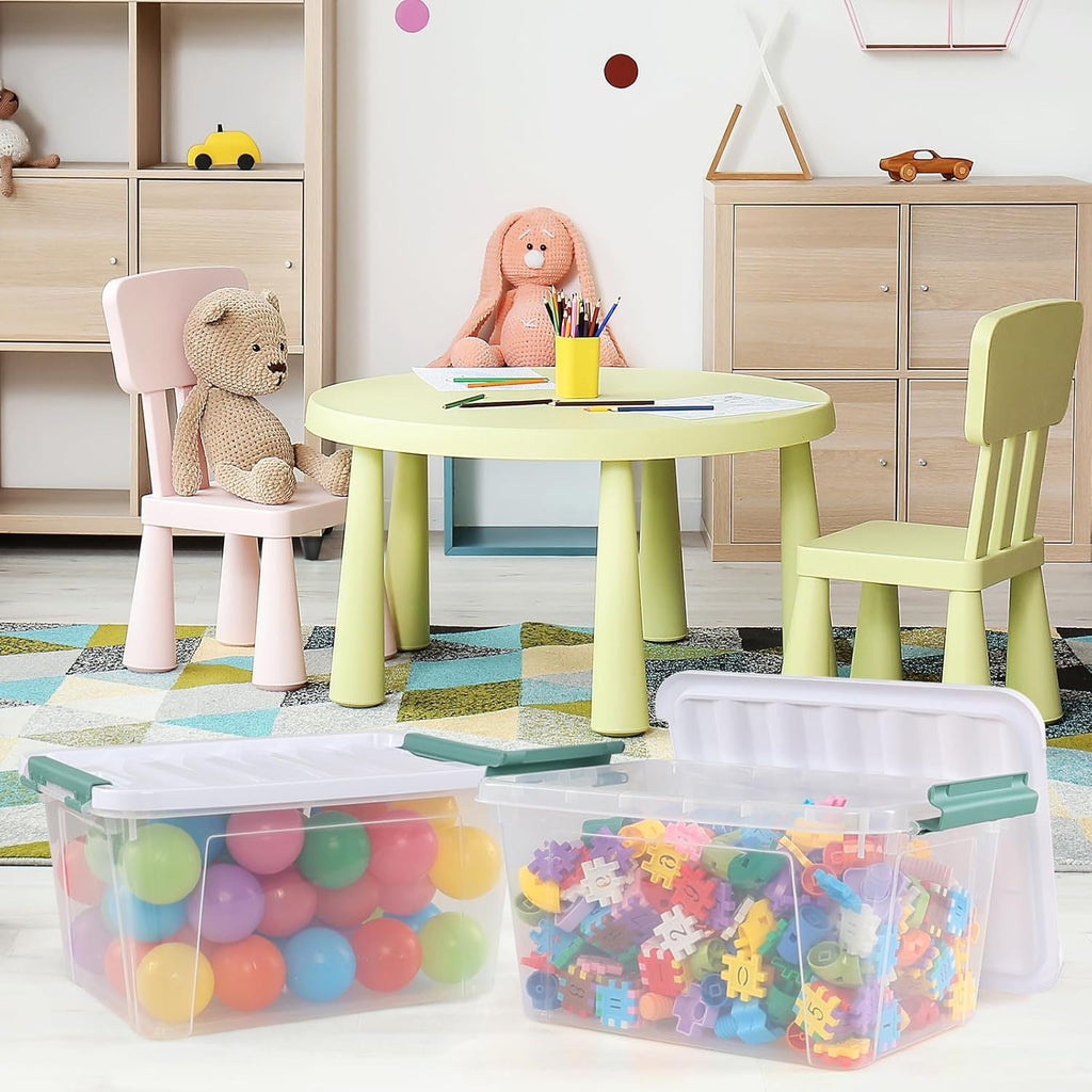 6-Pack 20 L Plastic Storage Box, Clear Latch Storage Box with Lids