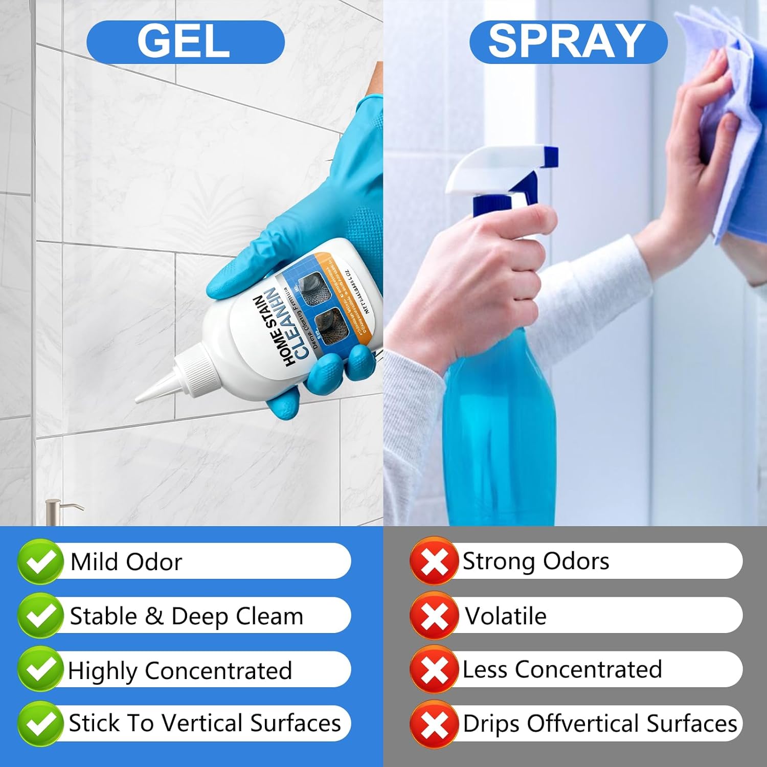 Mold stain removal gel cleaner, washing machine cleaner, washing machine, refrigerator seals, tile caulking agent, kitchen sink bathroom cleaning caulking agent suitable gel