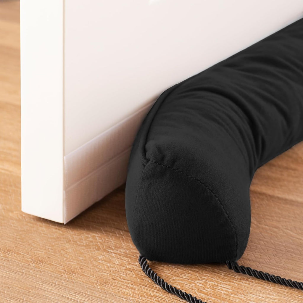 Sunolga 72" Door Draft Stopper Blocks Hot and Cold Air with Removable Washable Cover for Gaps Up to 3", All-Season Seal for Noise, Wind, Under Door Sweep for Bottom of Door, Home Essentials, Black