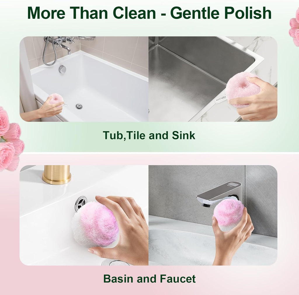 Hard Bristle Crevice Cleaning Brush & Non Scratch Soft Scrub Brush Set, 6-Pack: 4 Stiff Gap Grout Brush+2 Gentle Sponge Brush, Multi-Purpose Bathroom & Kitchen Cleaning Tool