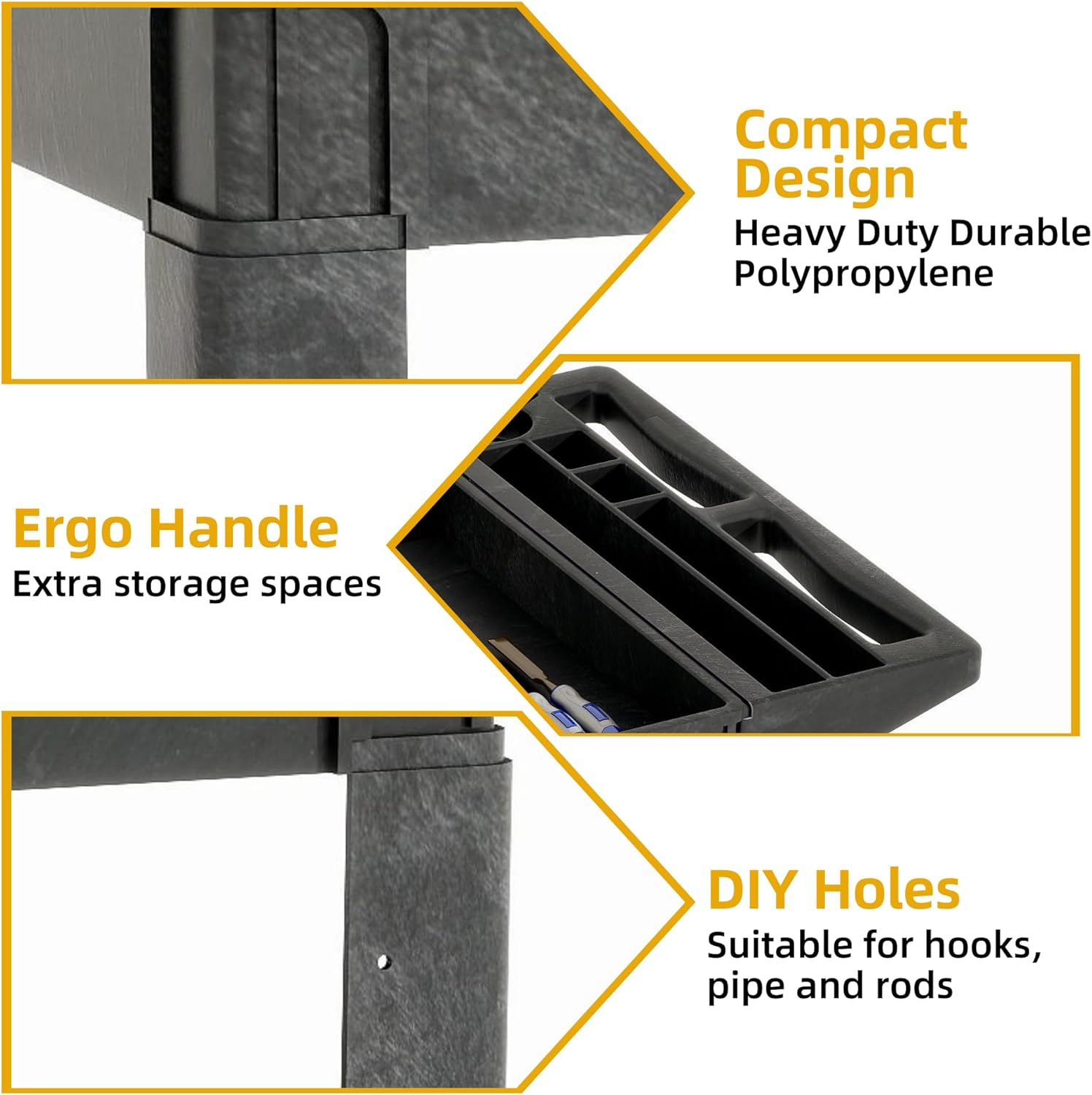 DWVO Utility Service Cart on Wheels, 45 X 25 in 550 LBS Heavy Duty Rolling Cart Plastic Work Cart for Warehouse Garage School & Office Cleaning