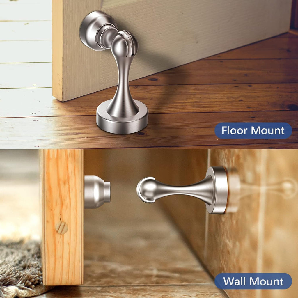 Magnetic Door Stop Stainless Steel，Door Stopper, Heavy Duty for Various Door Types, Keep Your Door Open, Wall Mount Door Holder/Catch