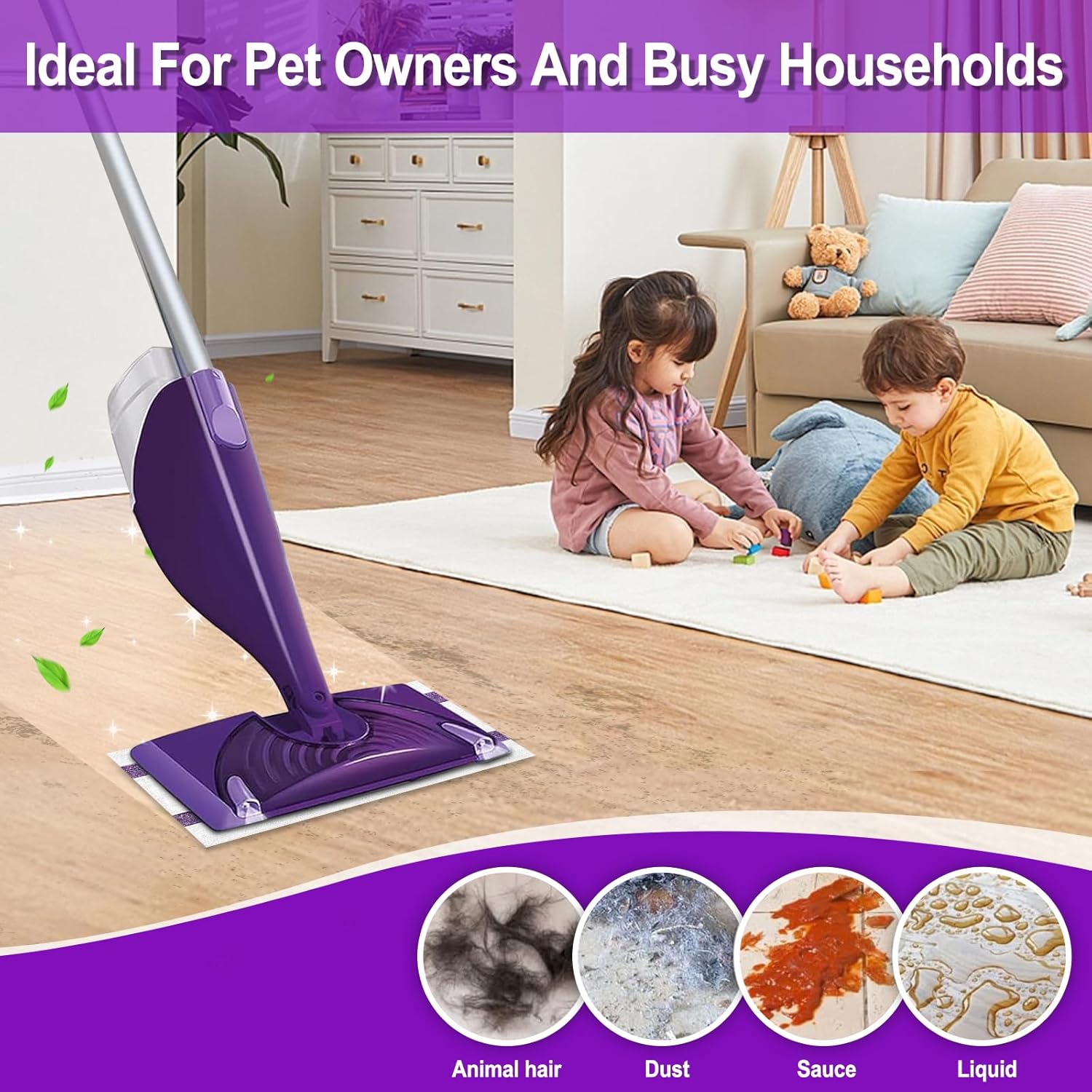 20 Count Disposable Wet Pads Refill for Wet Jet Spray Mop, Wet Jet Pads Refills for Multi Surface, Disposable Wet Jet Hardwood Floor for Wet Pads Refill, Thickness & Absorbent