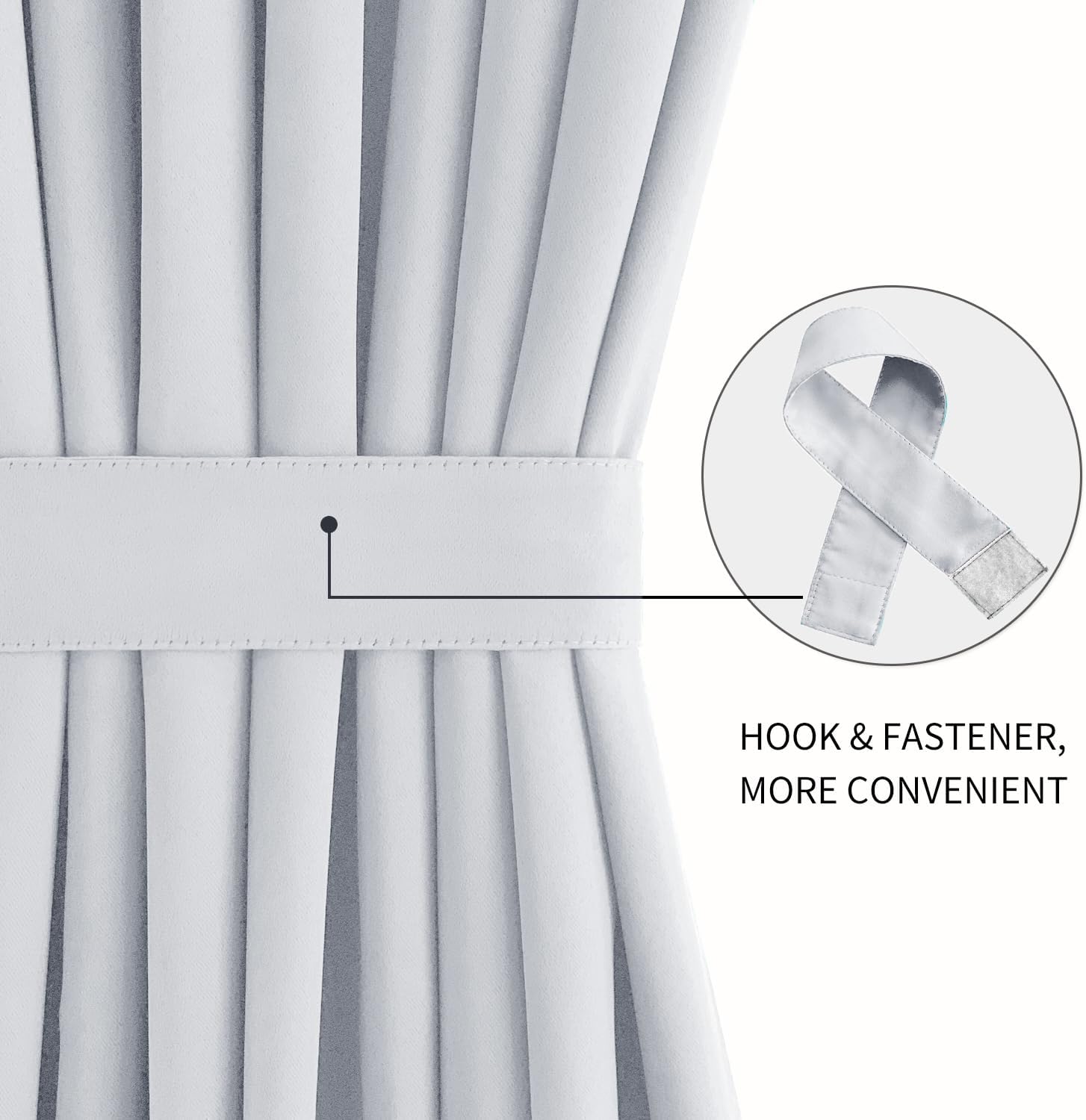 DWCN French Door Curtains – Rod Pocket Thermal Curtain for Doors with Glass Window, Kitchen and Patio Doors for Privacy, 25 X 72 Inches Long, 1 Curtain Panel with Tieback, Greyish White