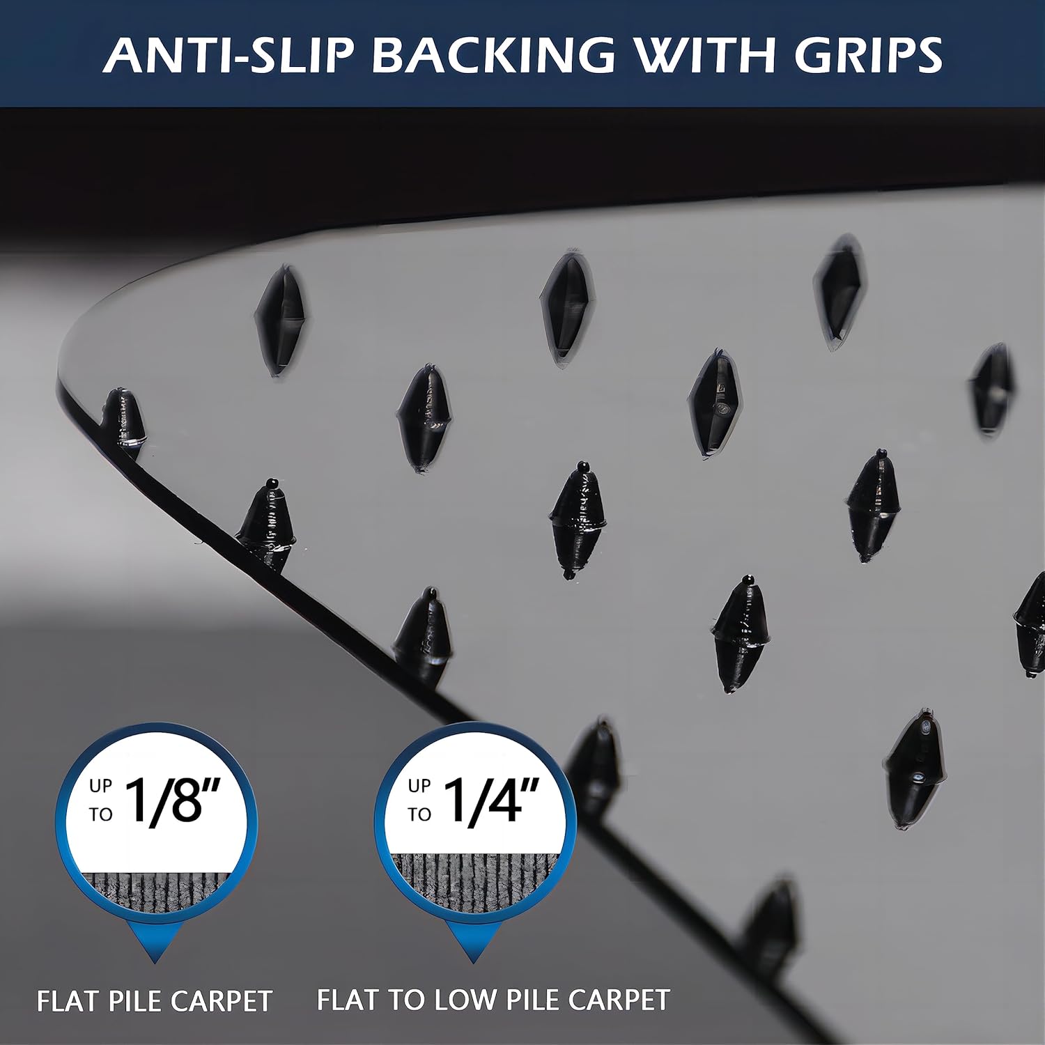 SALLOUS Office Chair Mat for Carpet, 48in x 36in Heavy Duty, Gaming Chair Mat with Grips, Rolling Desk Chair Floor Mat for Home Office (Black, Extended Lip)