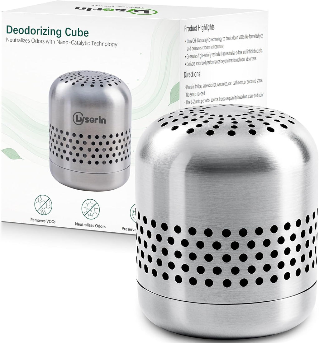 Refrigerator Deodorizer – Lasts for 10 Years, Long-Lasting Odor Eliminator for Fridge, Closet, Car -More Effective Than Baking Soda Charcoal Air Purifier - Nano Catalyst Technology (1 Pack)