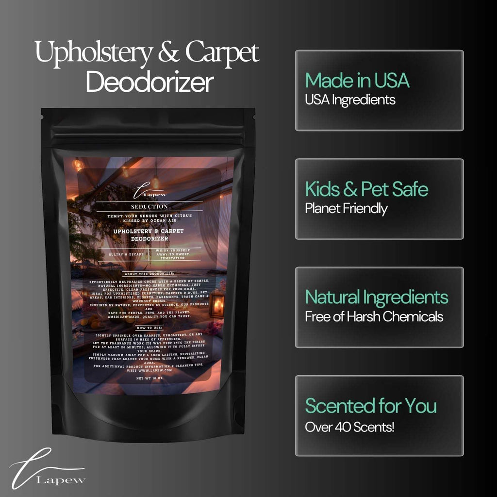 Seduction Carpet Freshener Powder: Powerful Odor Eliminator for Home, Upholstery Deodorizer, Carpet Deodorizer, Pet Urine, Cat Litter Box - Endless Weekend Fragrance